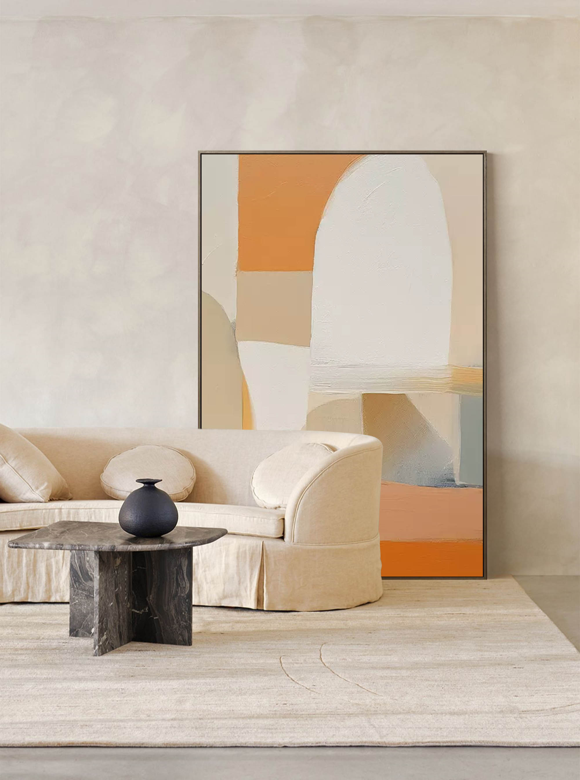 Wallart Soft Curves and Warm Hues Abstract Art
