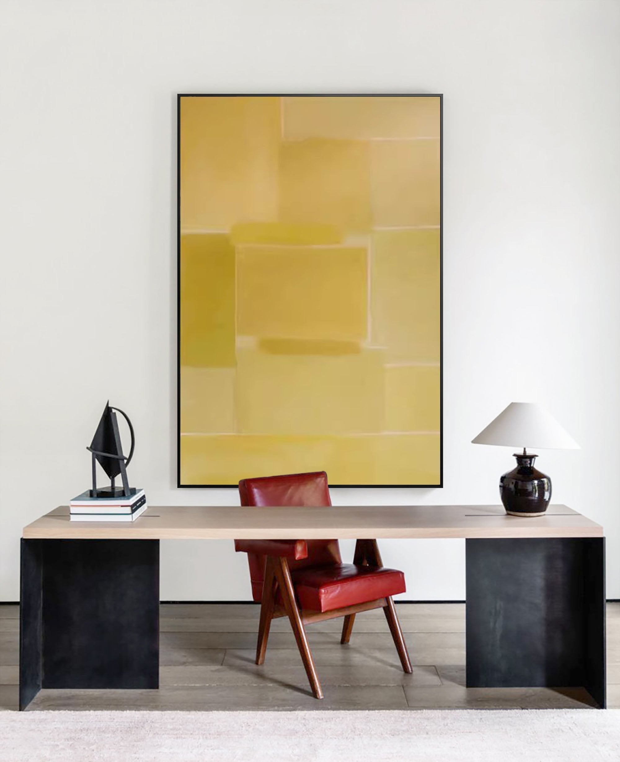 Wallart Minimalist Yellow Geometric Art