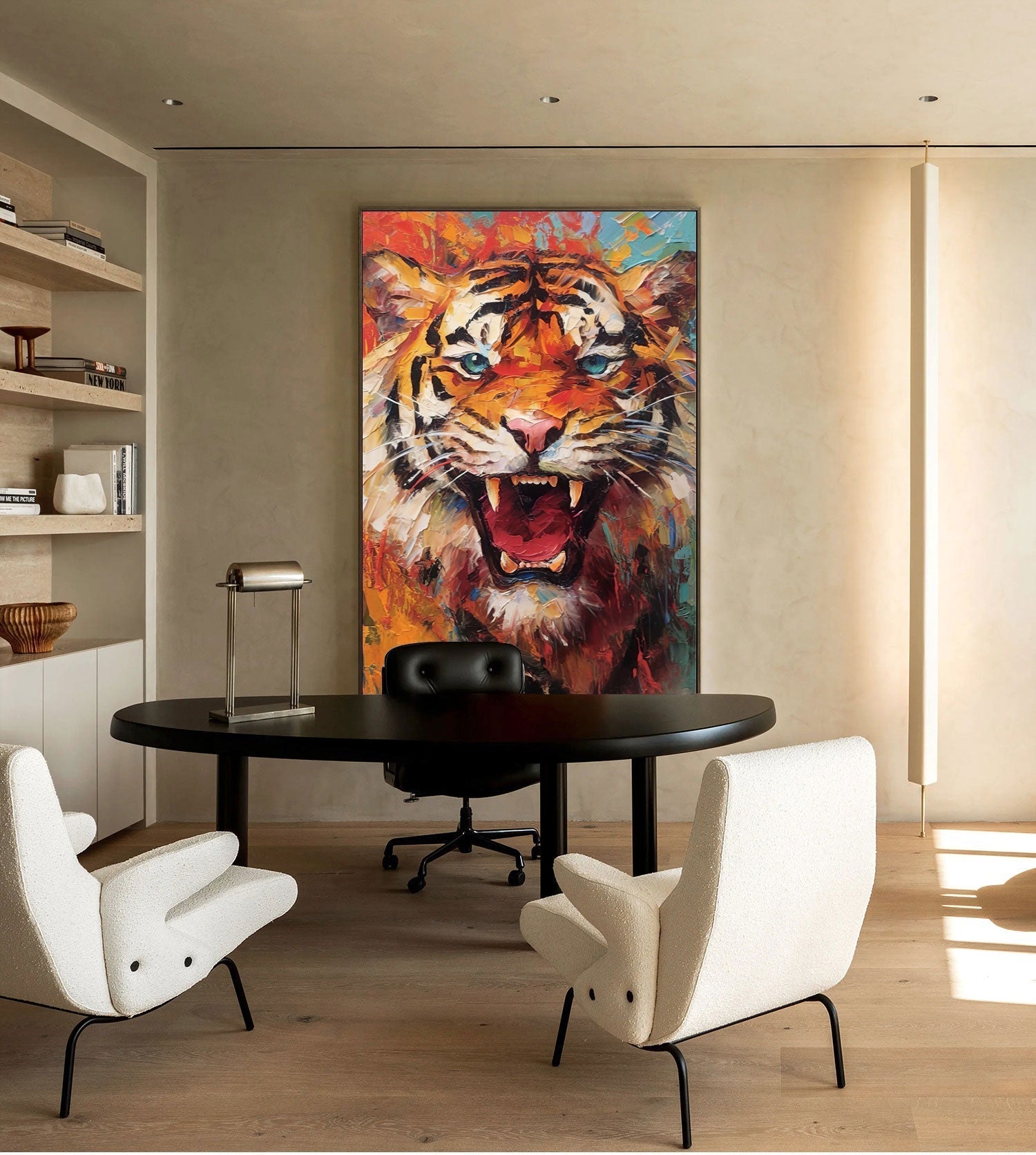 Wallart Ferocious Tiger in Vibrant Fury