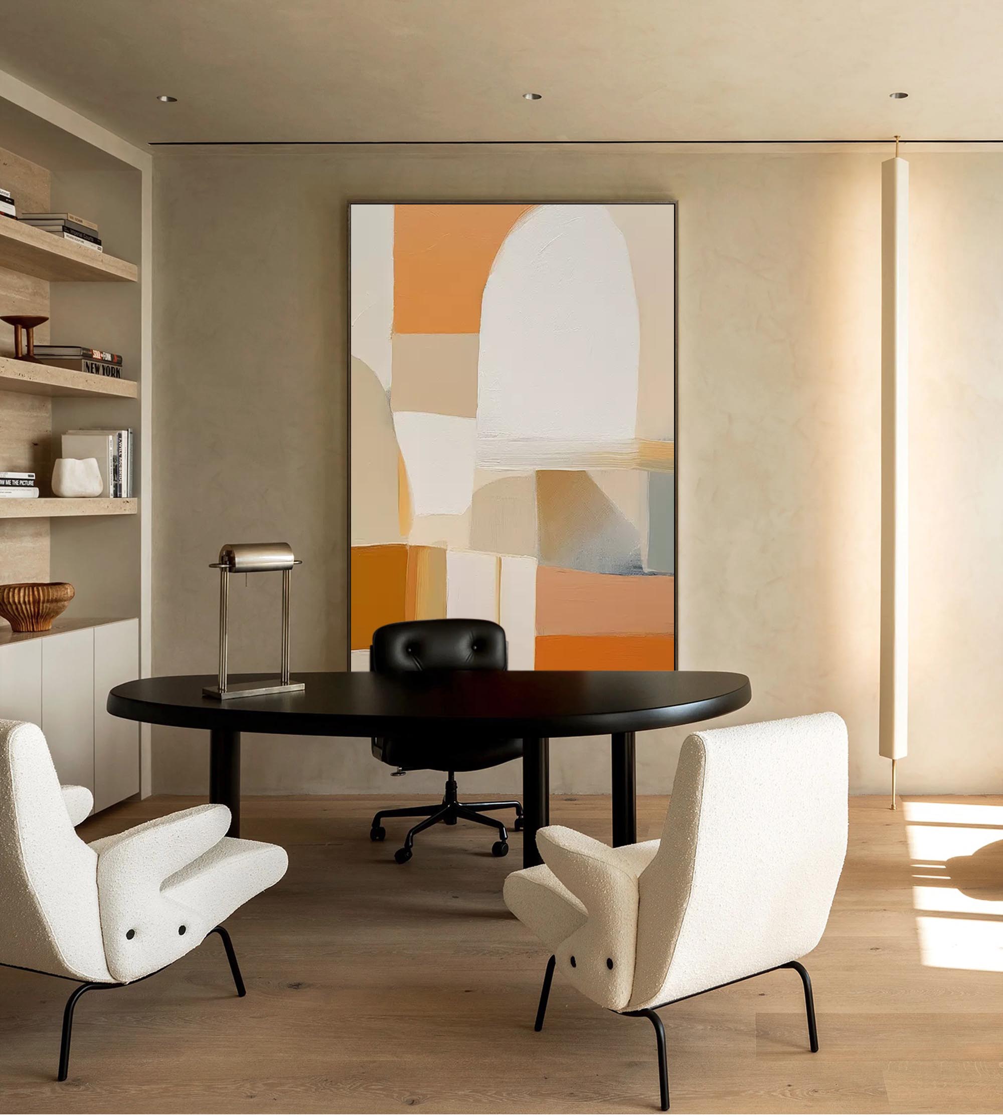 Wallart Soft Curves and Warm Hues Abstract Art