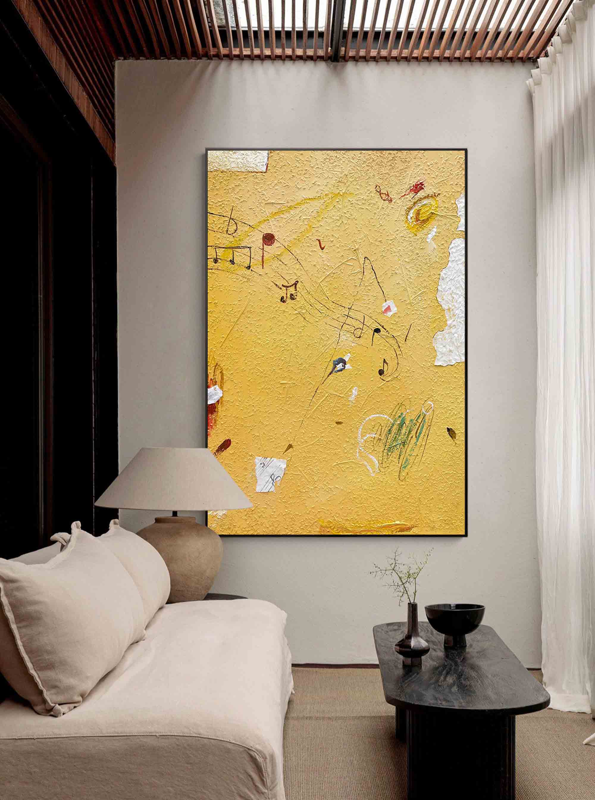 Wallart Musical Notes Abstract Textured Canvas Art
