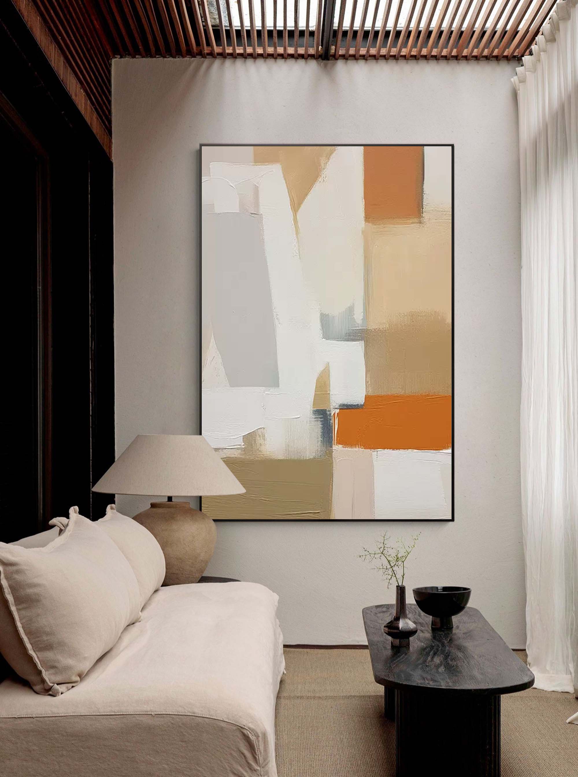 Wallart Neutral Tones Geometric Abstract Art