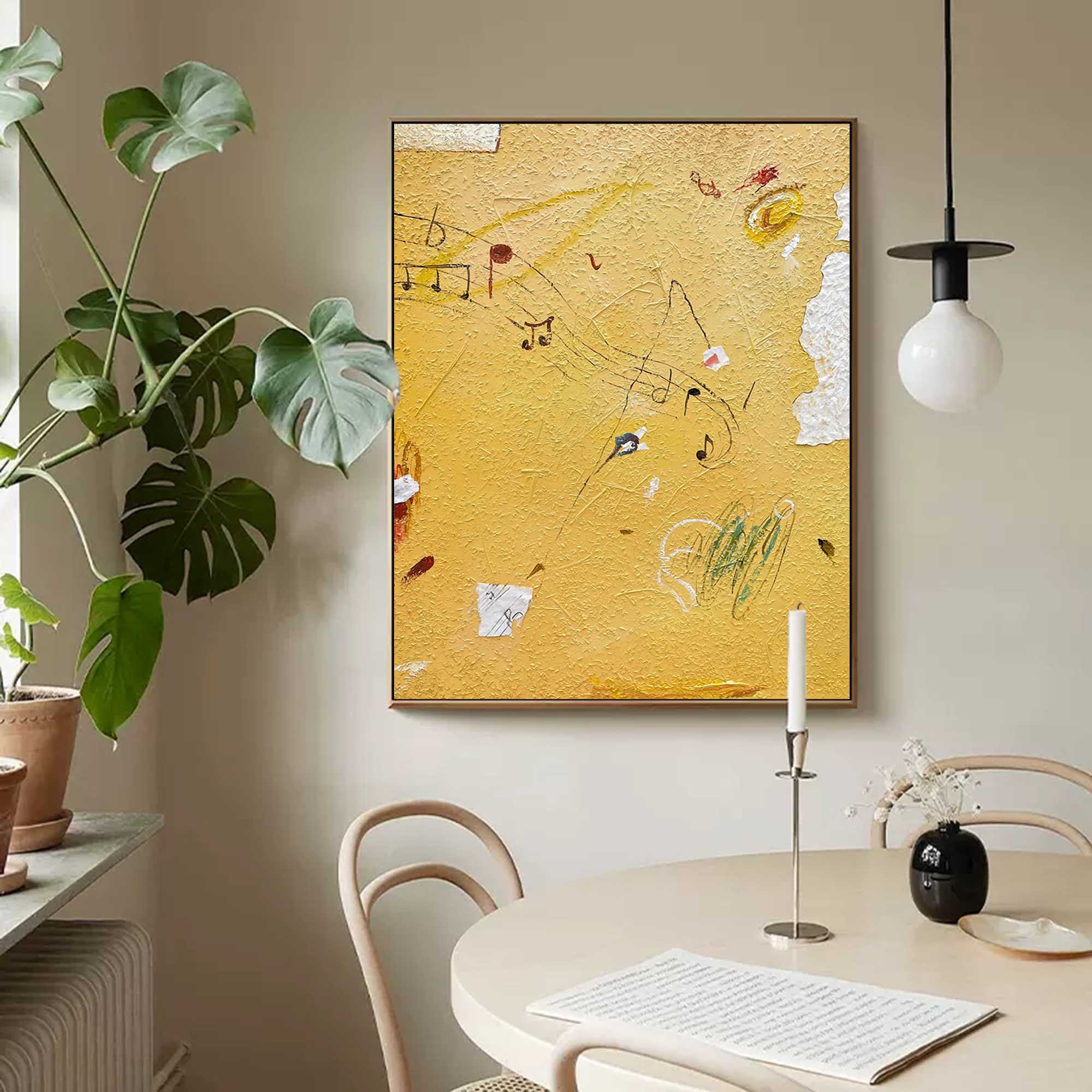 Wallart Musical Notes Abstract Textured Canvas Art