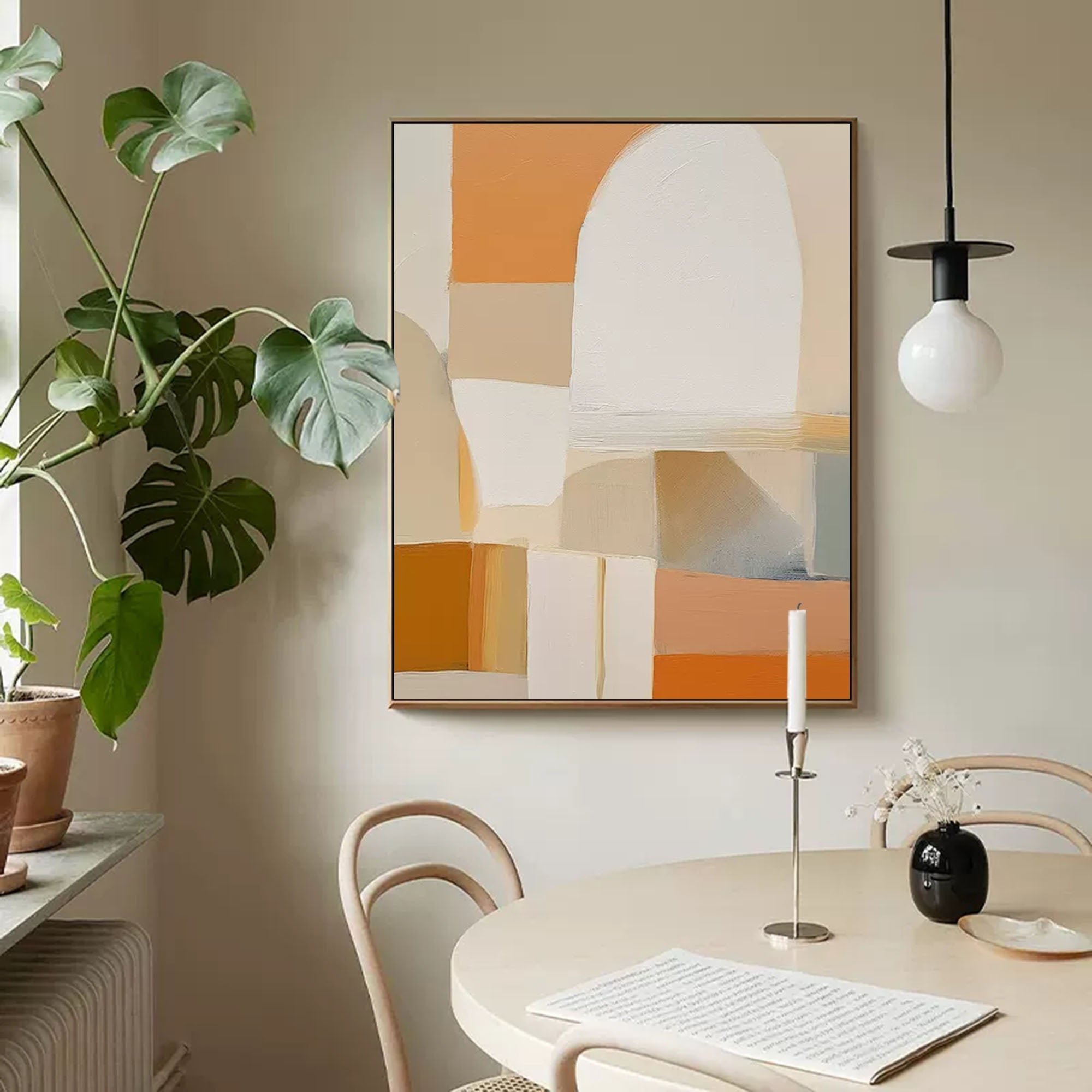 Wallart Soft Curves and Warm Hues Abstract Art