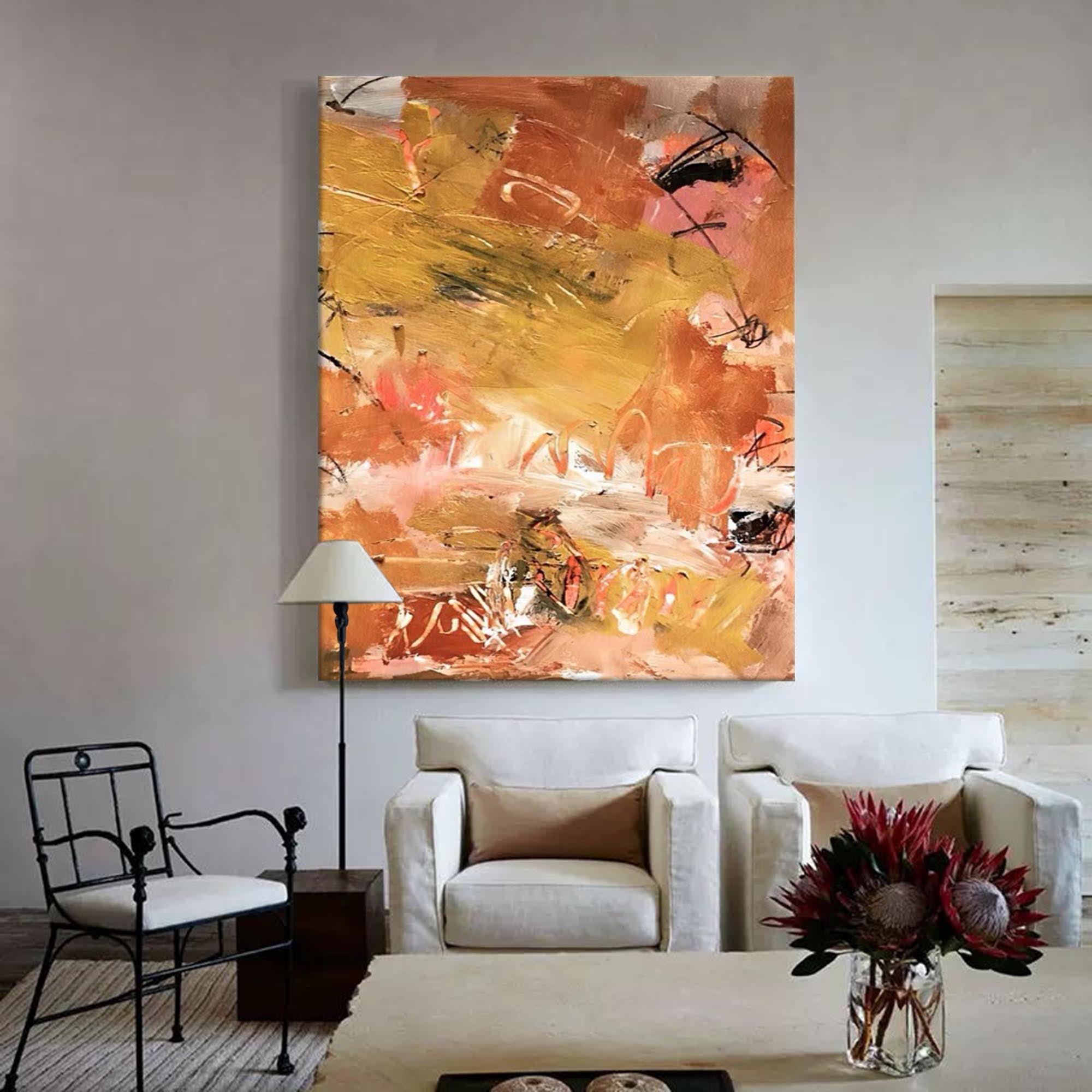 Wallart Earthy Abstract Textured Oil Art