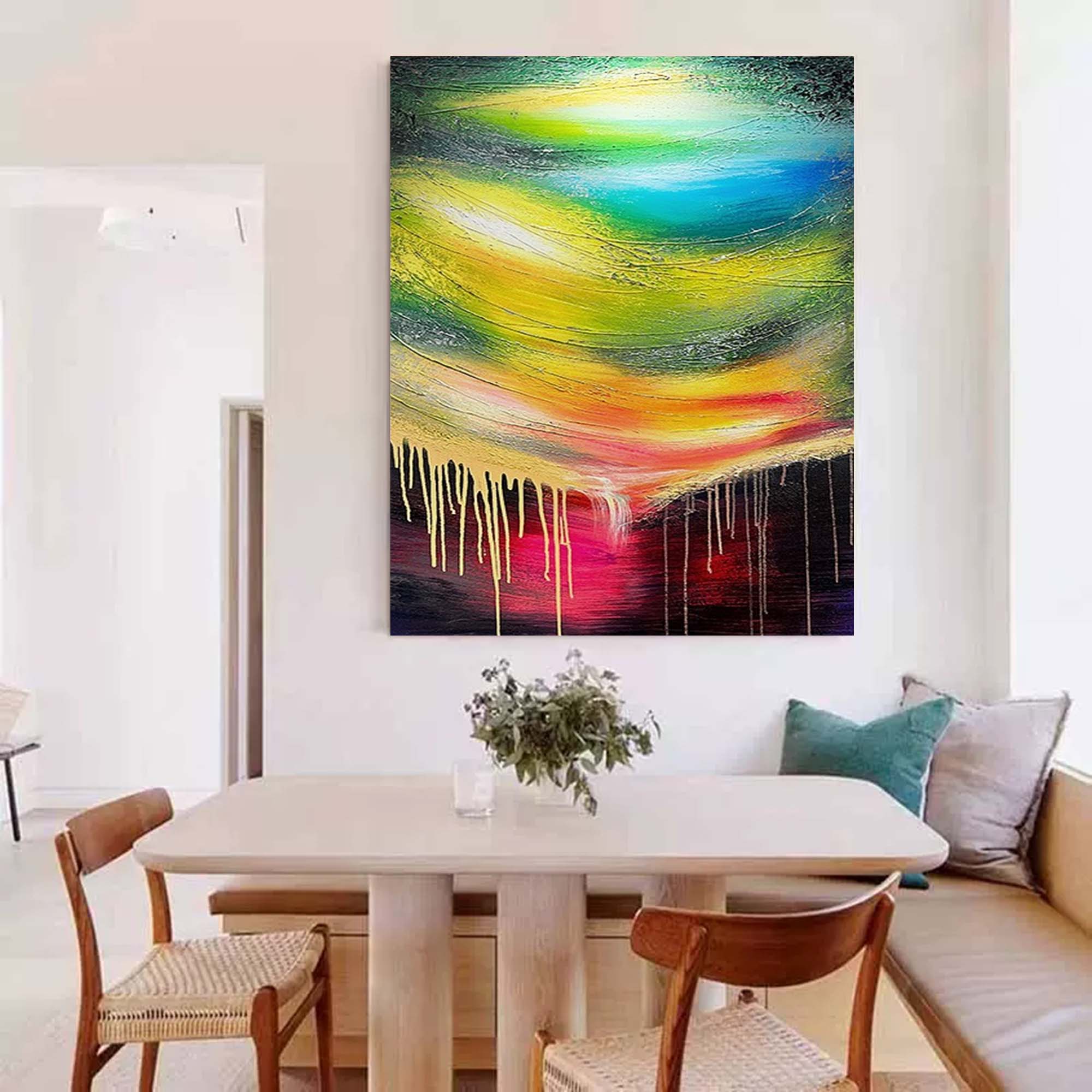 Wallart Vivid Drip Abstract Color Wave Canvas Art