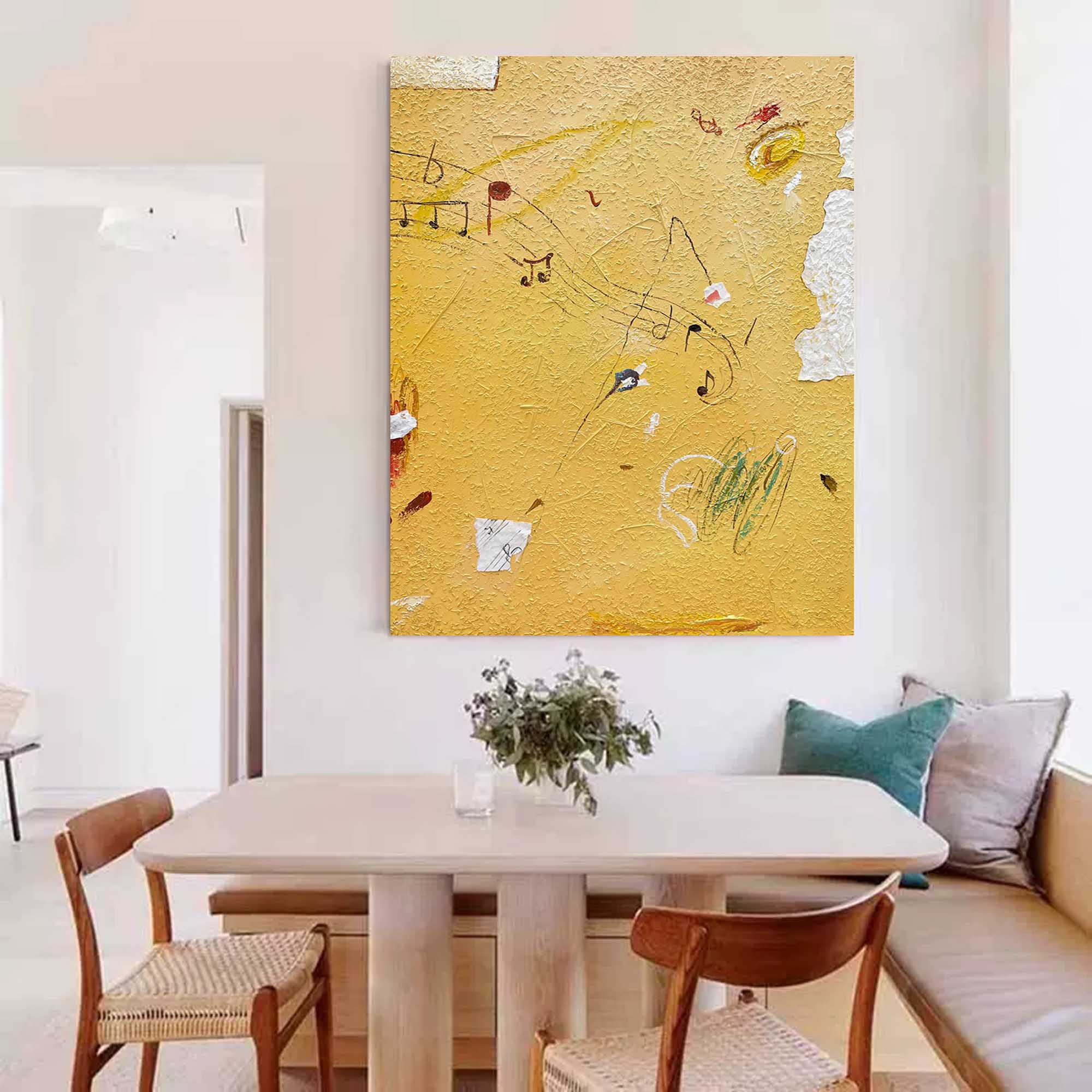Wallart Musical Notes Abstract Textured Canvas Art
