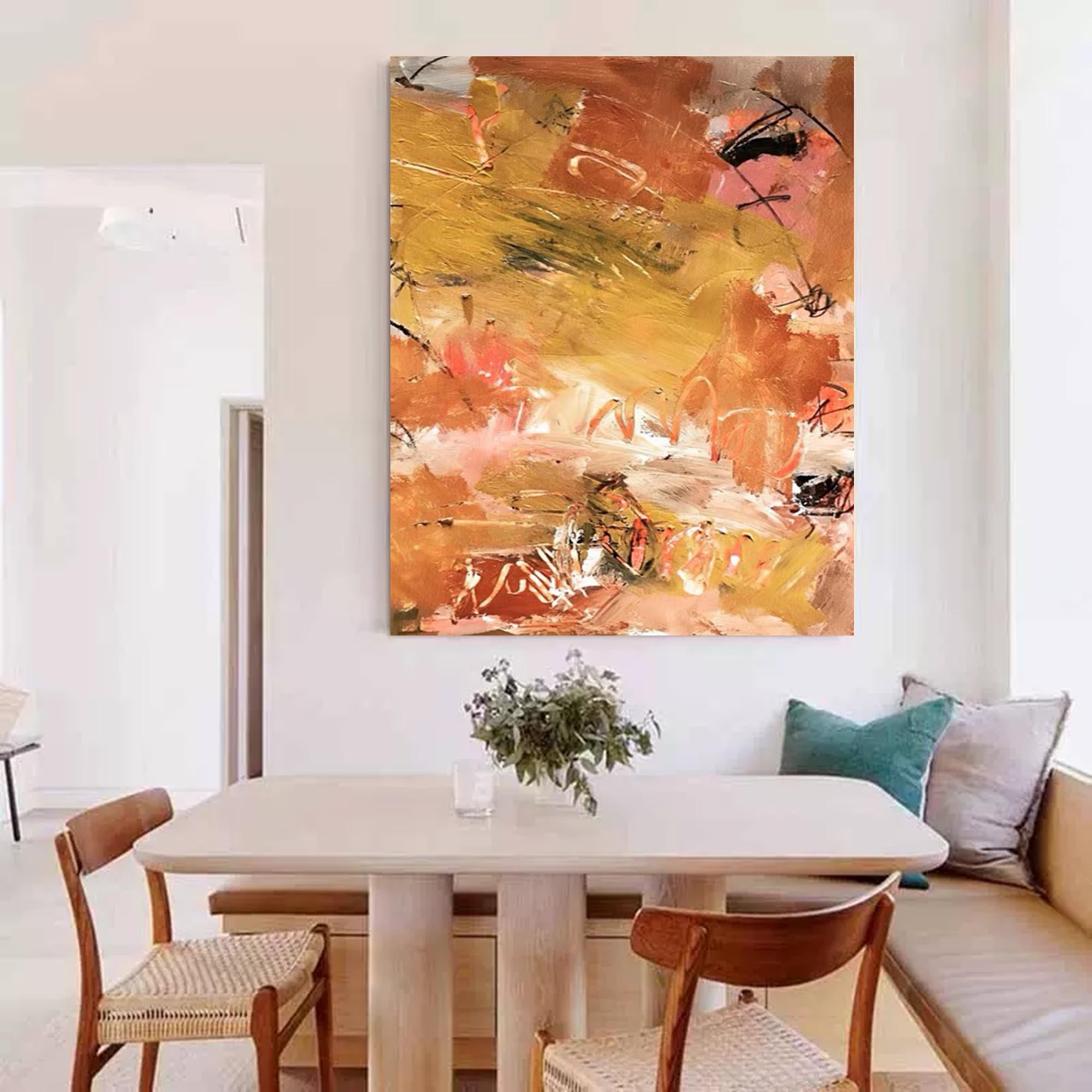 Wallart Earthy Abstract Textured Oil Art