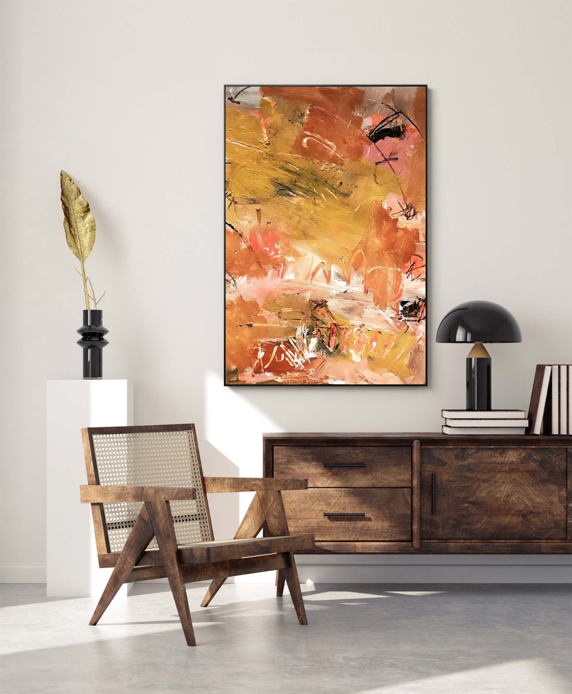 Wallart Earthy Abstract Textured Oil Art