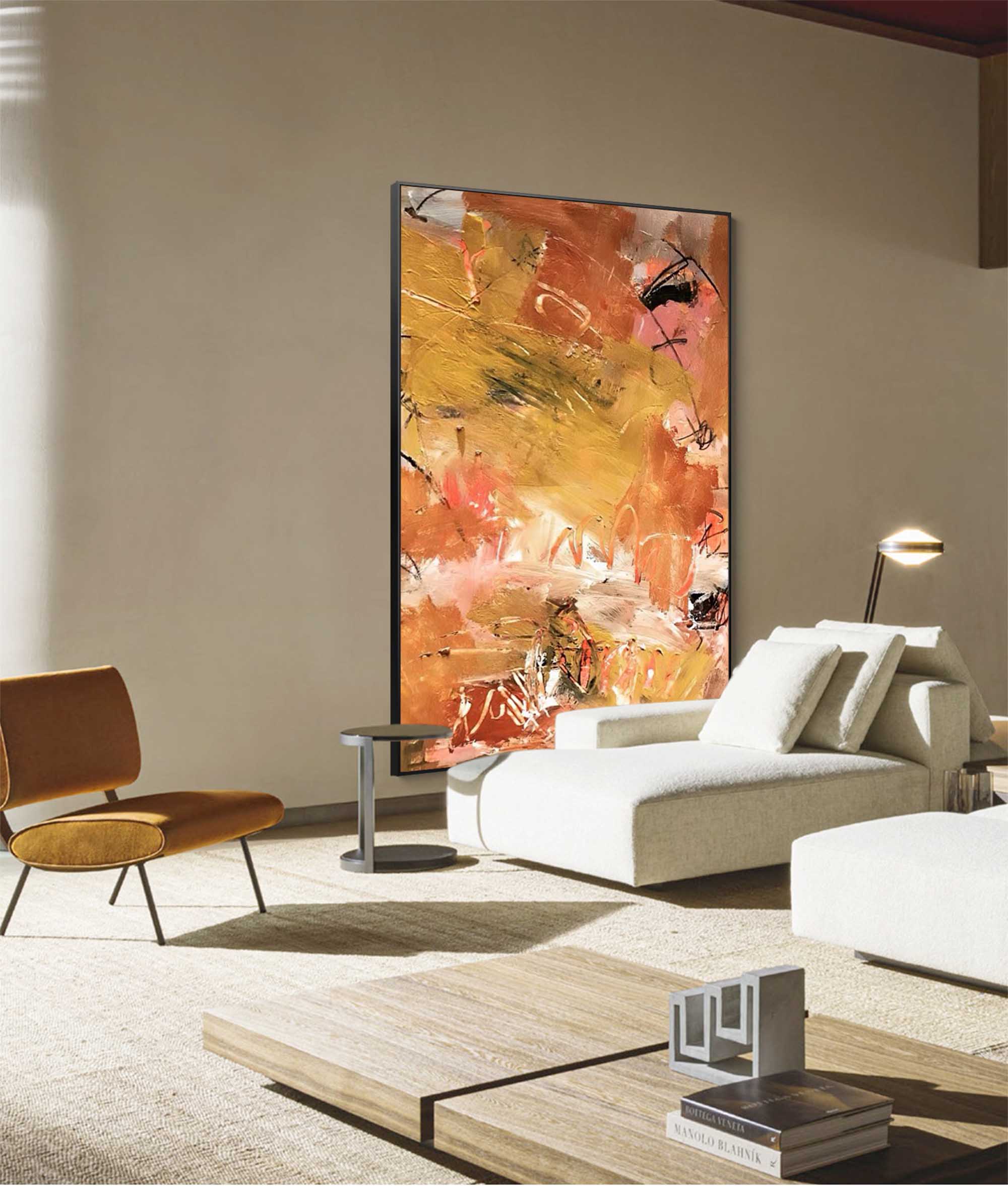 Wallart Earthy Abstract Textured Oil Art