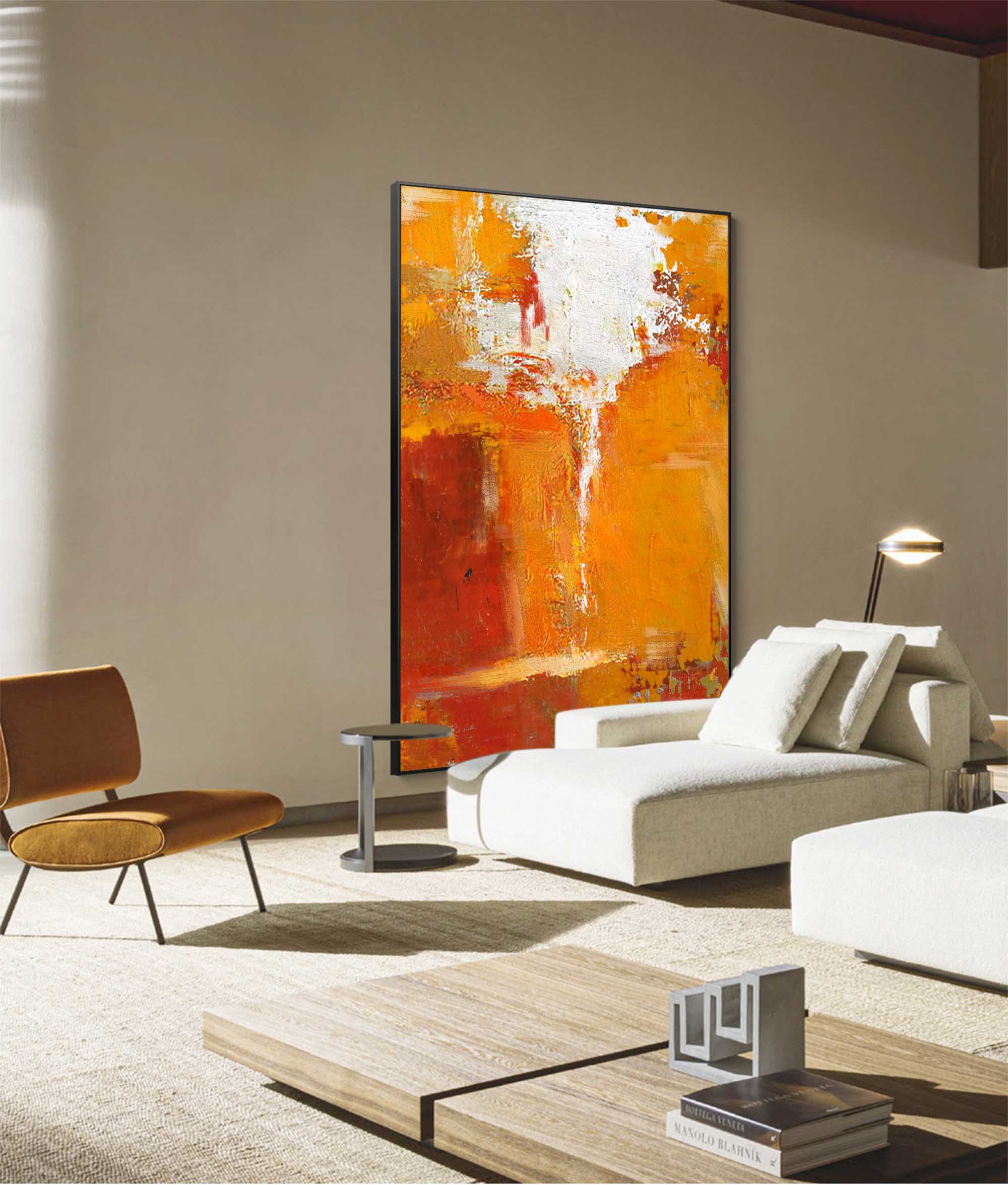 Wallart Fiery Sunset Abstract Canvas Art