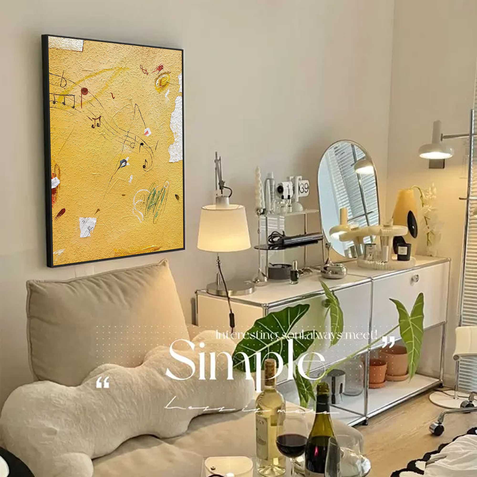 Wallart Musical Notes Abstract Textured Canvas Art