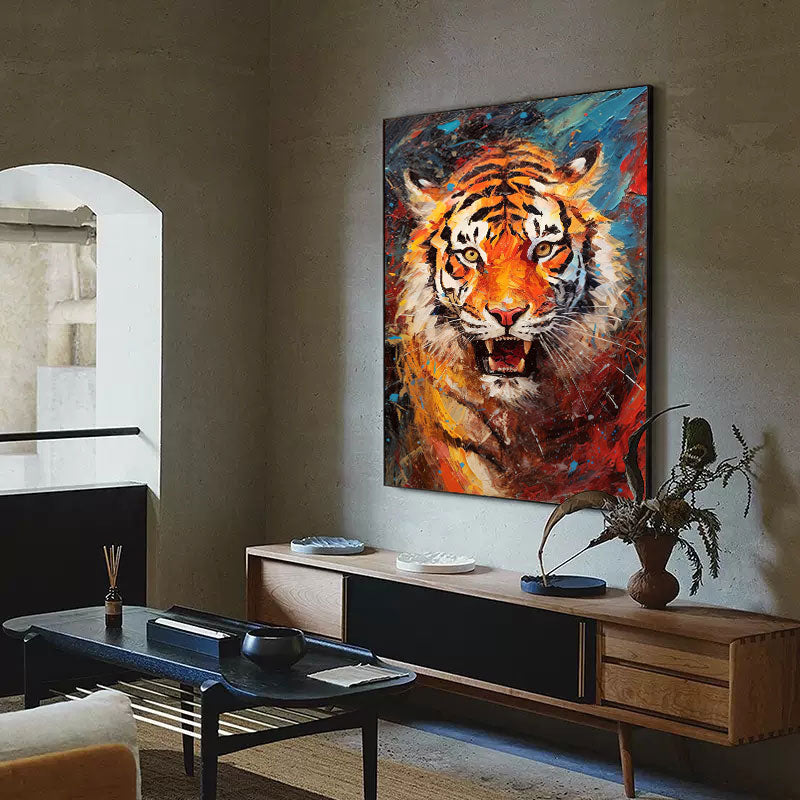 Wallart Fury Unleashed: Roaring Tiger