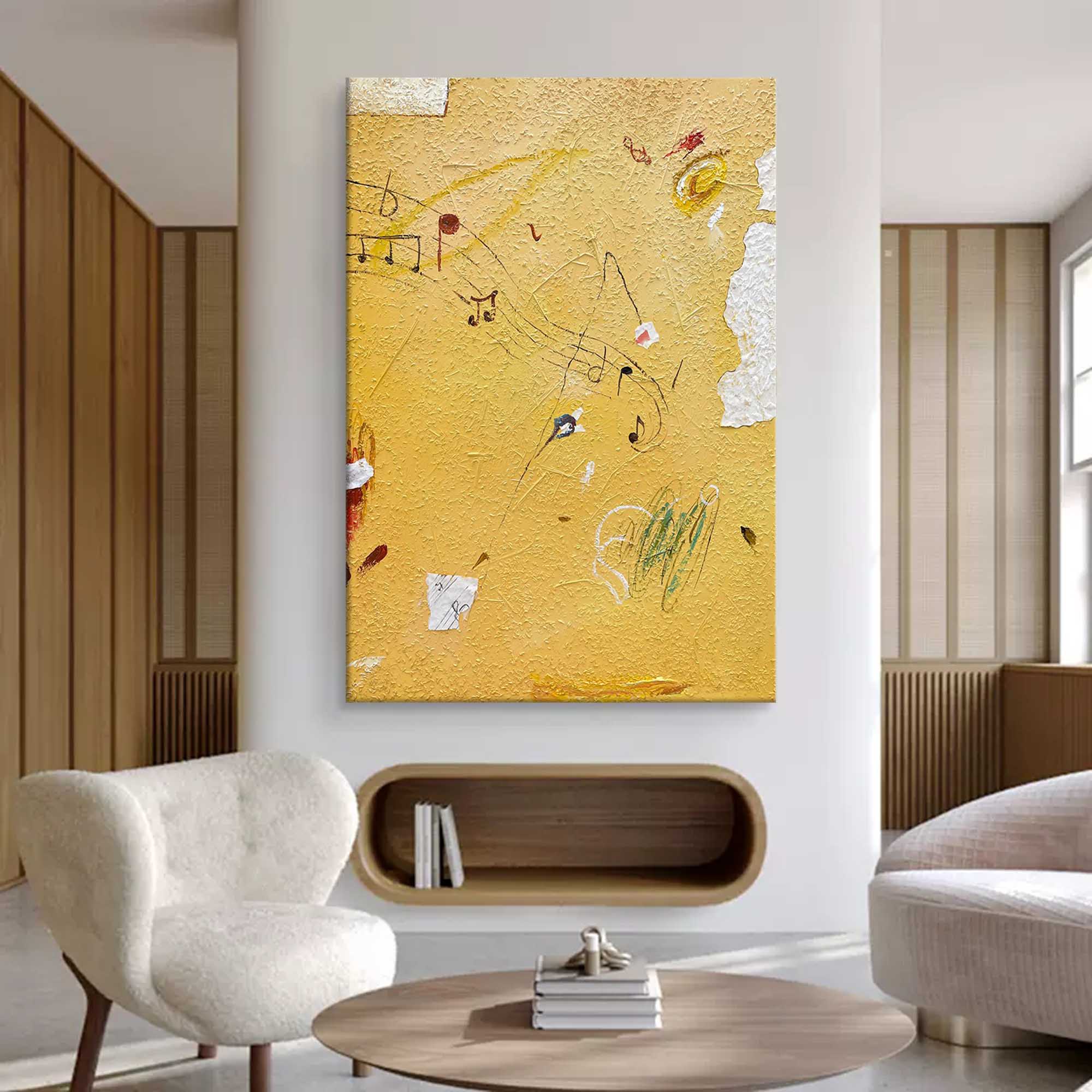 Wallart Musical Notes Abstract Textured Canvas Art