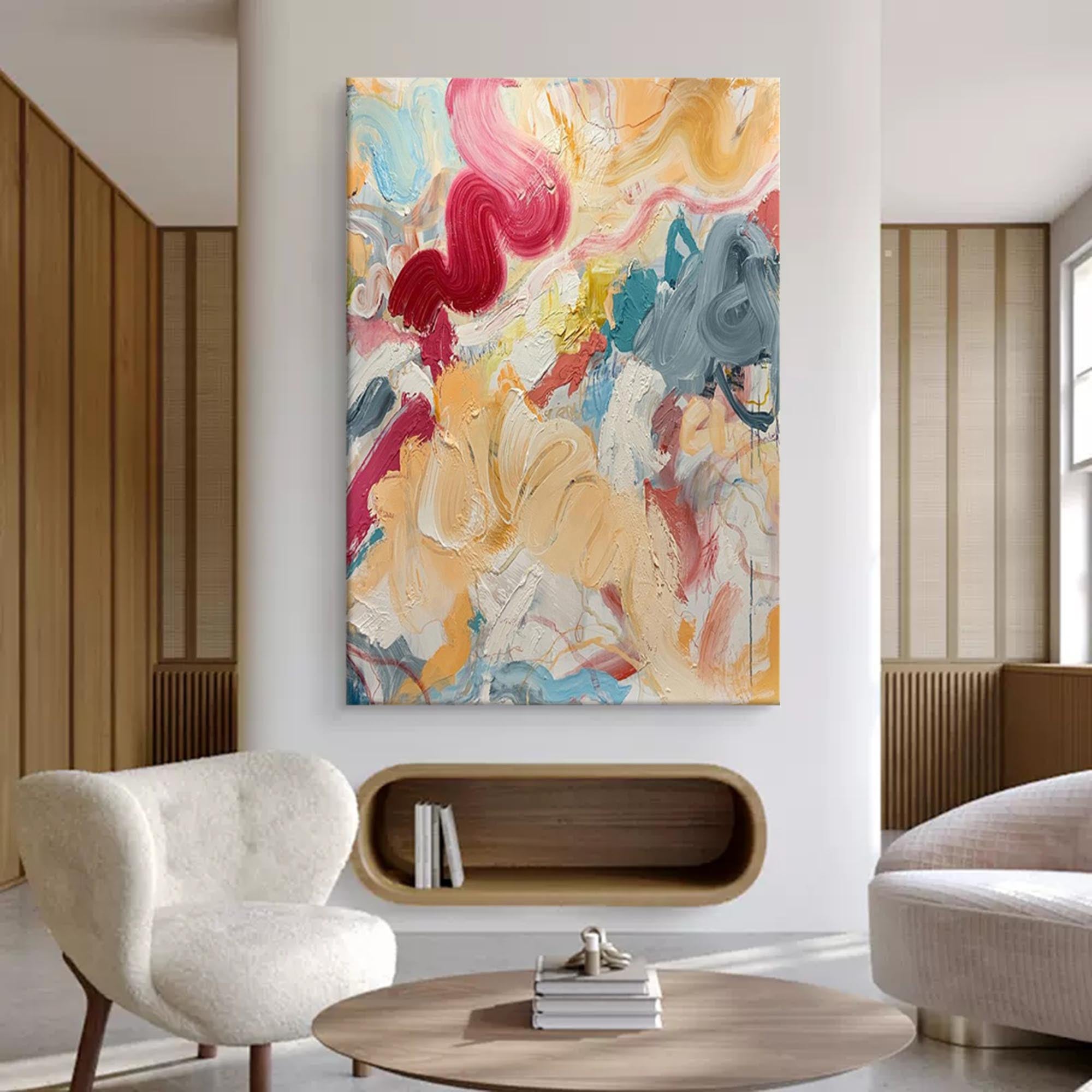 Wallart Whimsical Abstract Expressionist Canvas Art