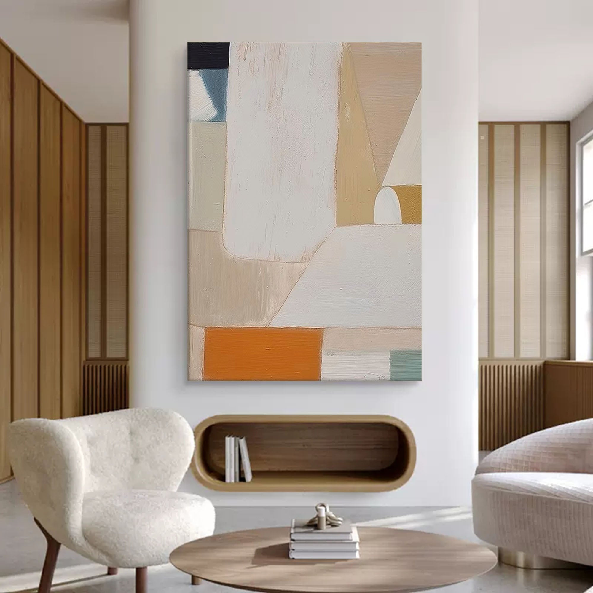 Wallart Minimalist Earth Tones Abstract Canvas Art