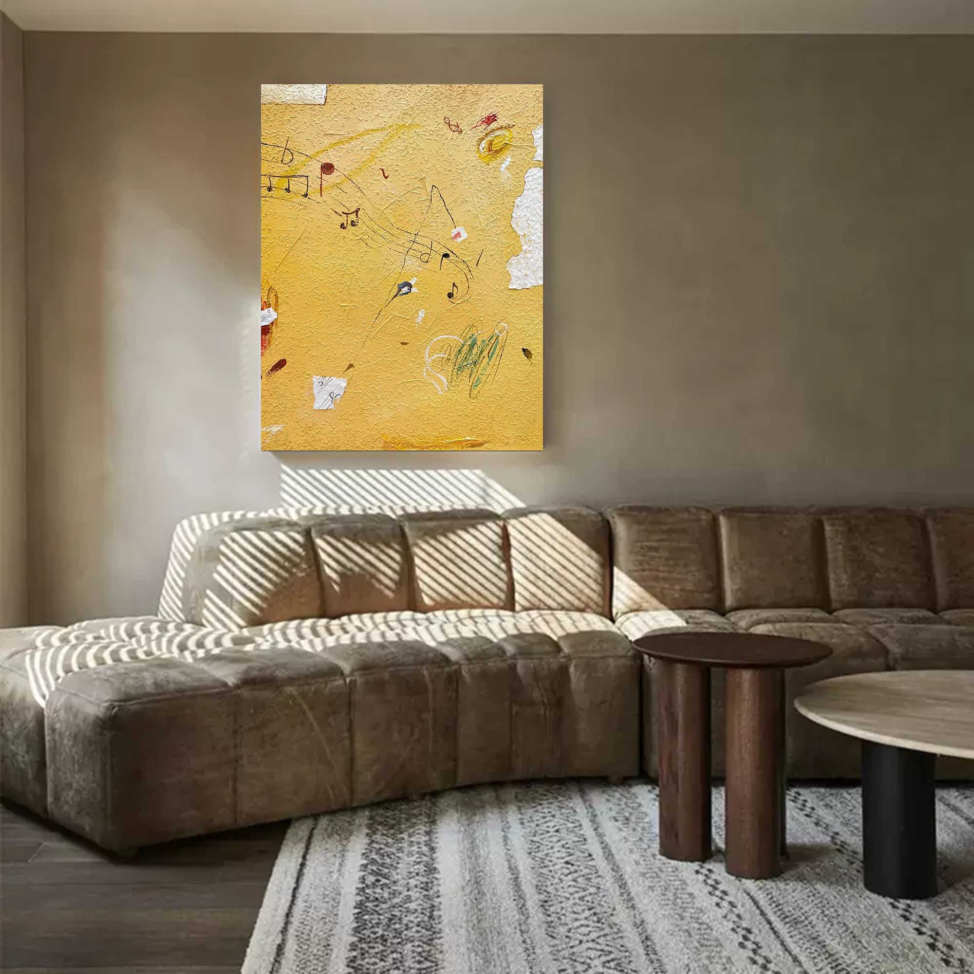 Wallart Musical Notes Abstract Textured Canvas Art