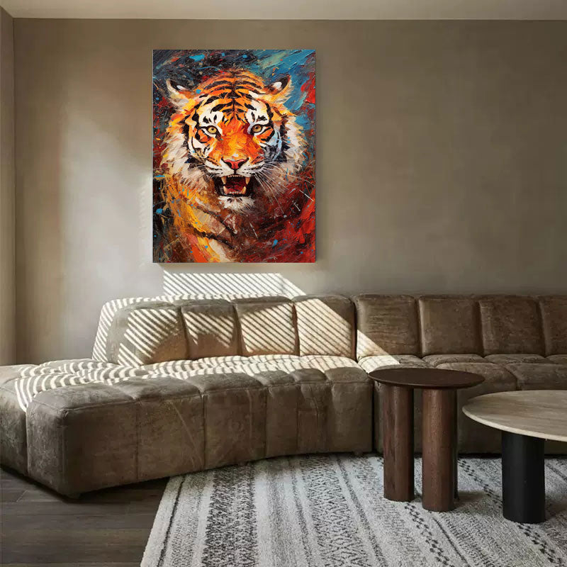 Wallart Fury Unleashed: Roaring Tiger