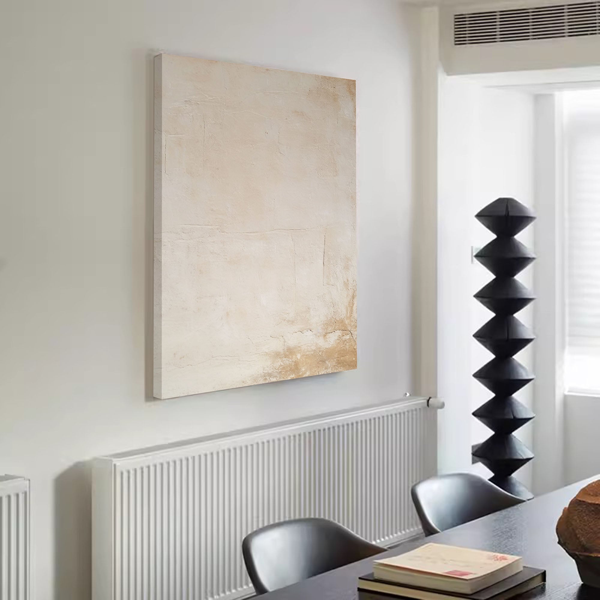 Wallart Subtle Beige Textured Abstract Art
