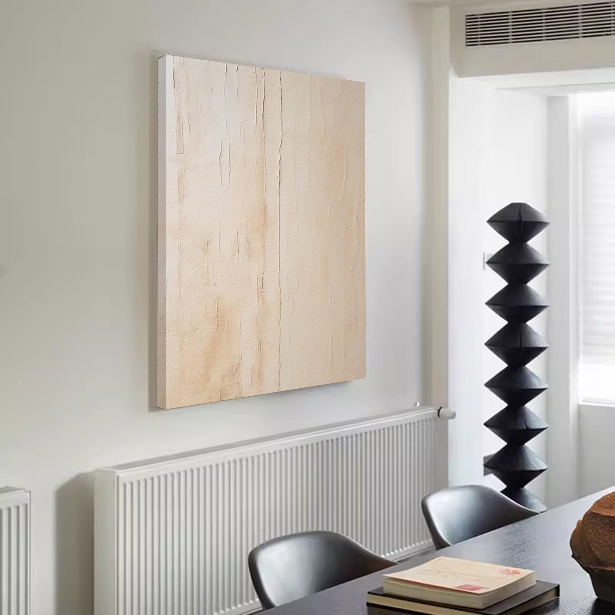 Wallart Textured Minimalist Beige Canvas