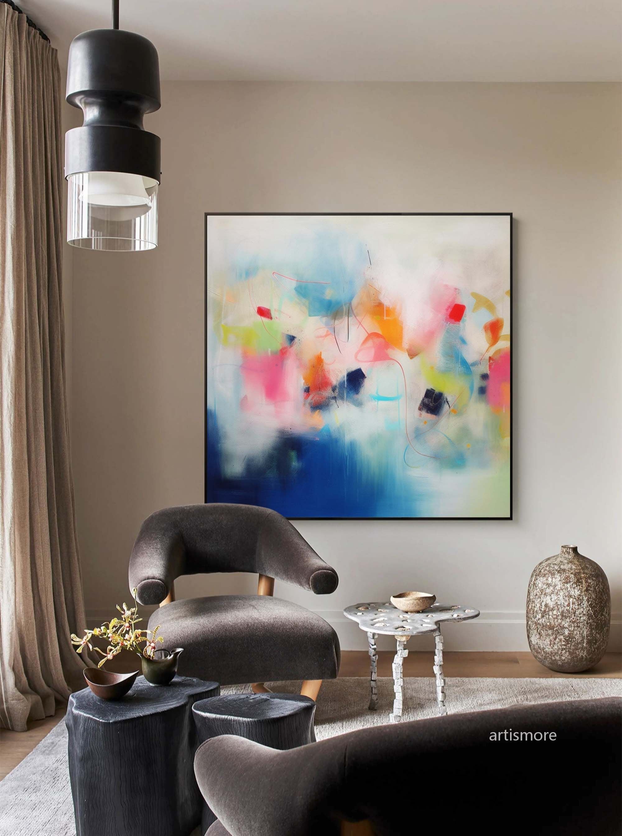 Wallart Vibrant Abstract Color Flow Art
