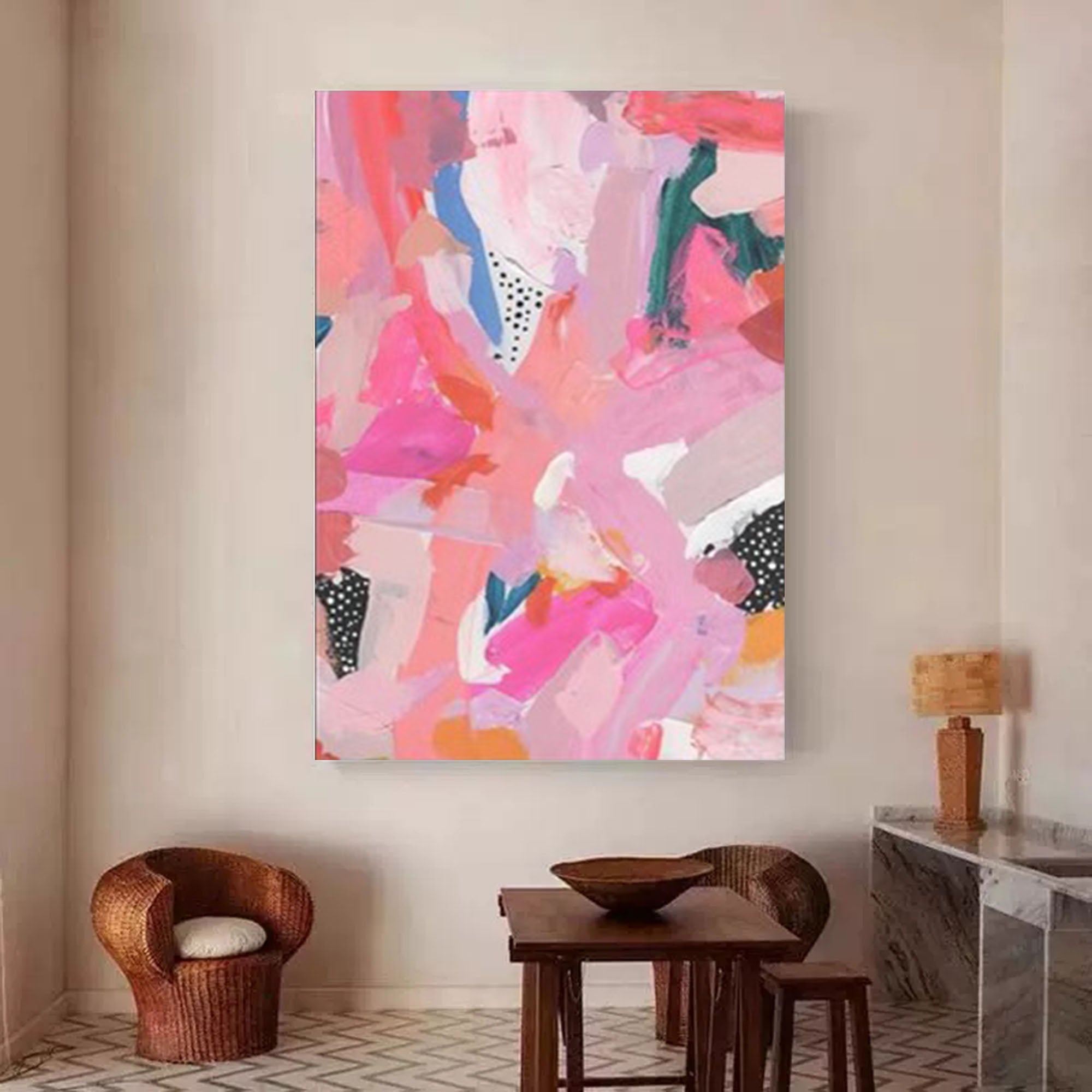Wallart Vibrant Play of Pink