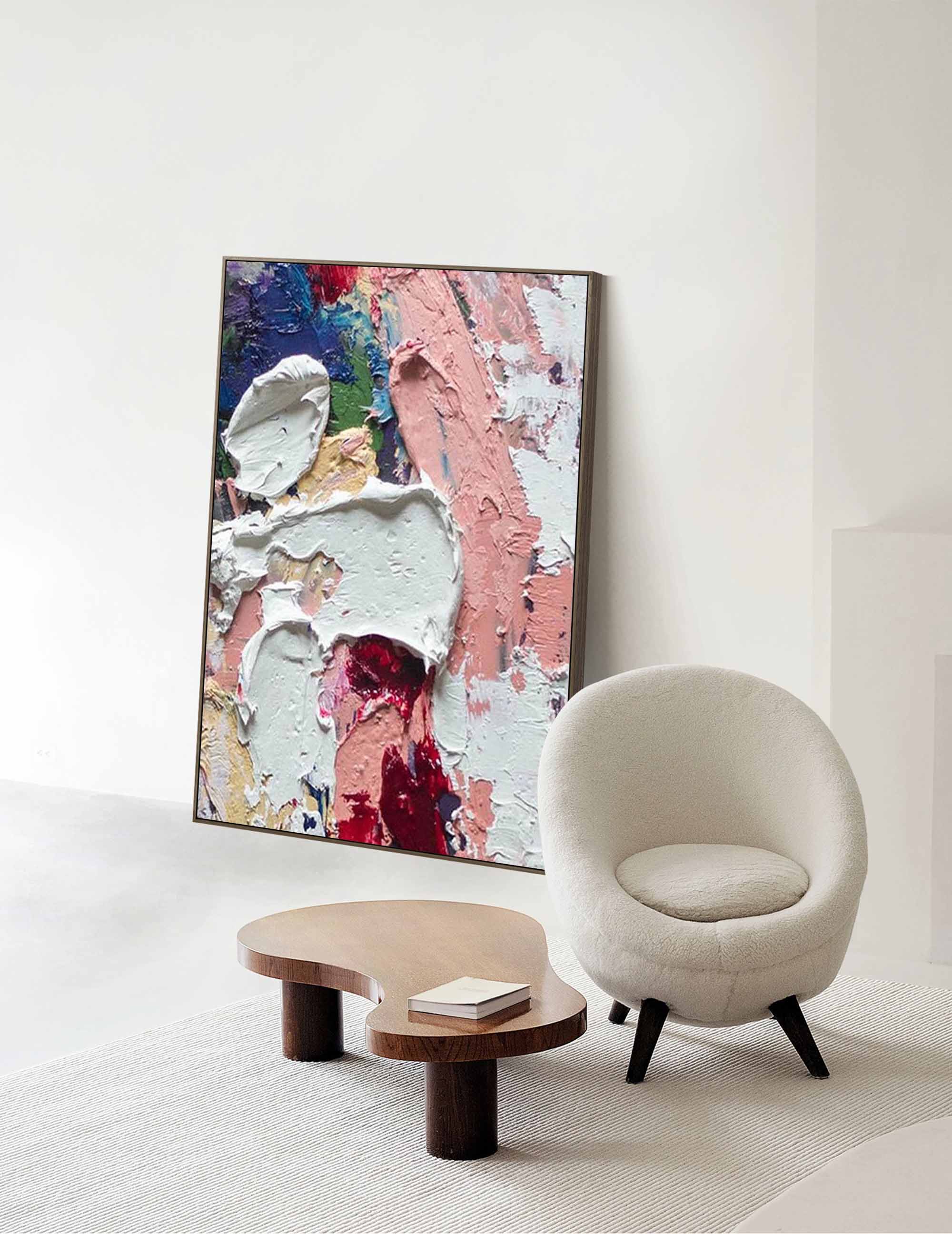Wallart Soft Pastel Palette Knife Abstract Art