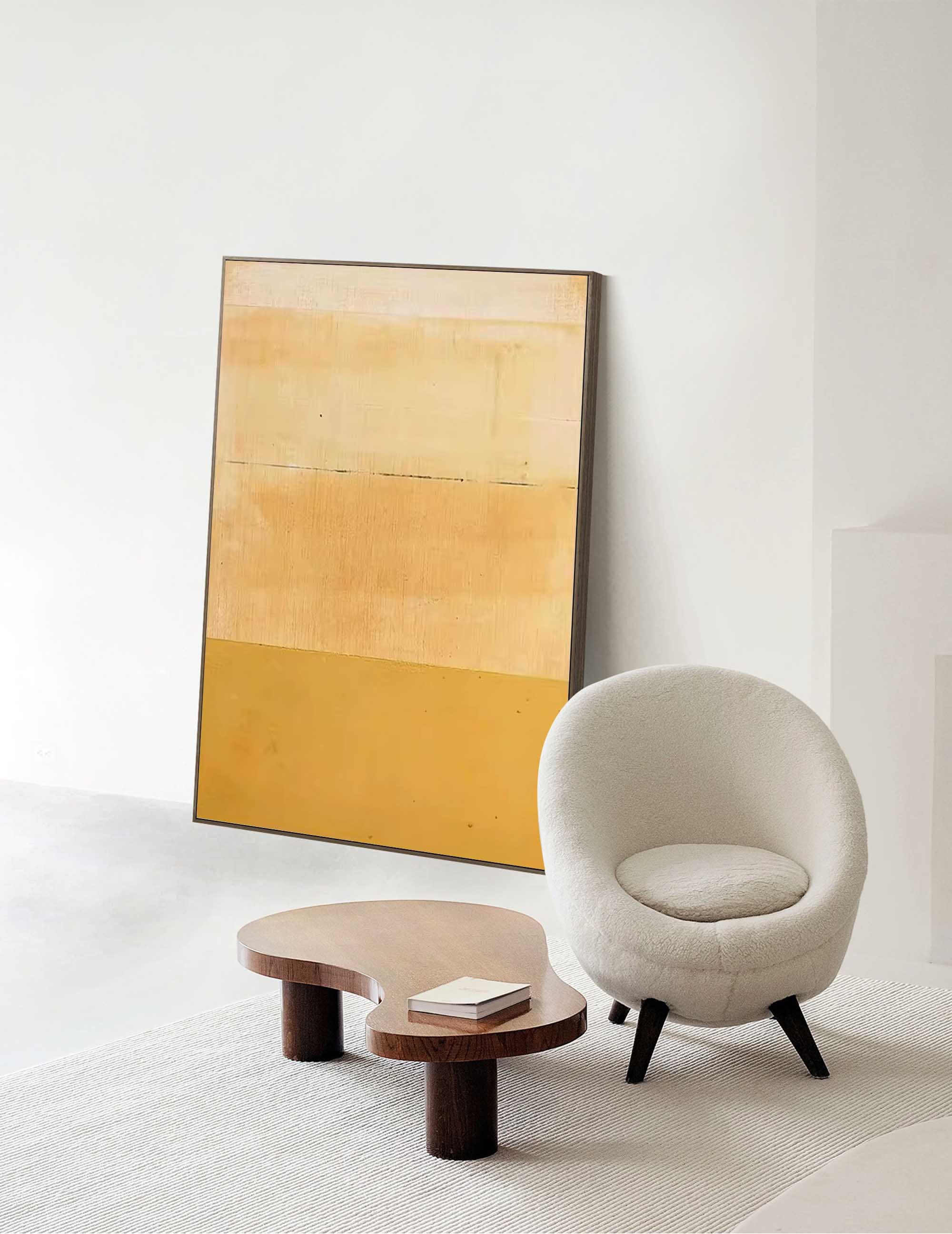 Wallart Golden Minimalist Abstract Art