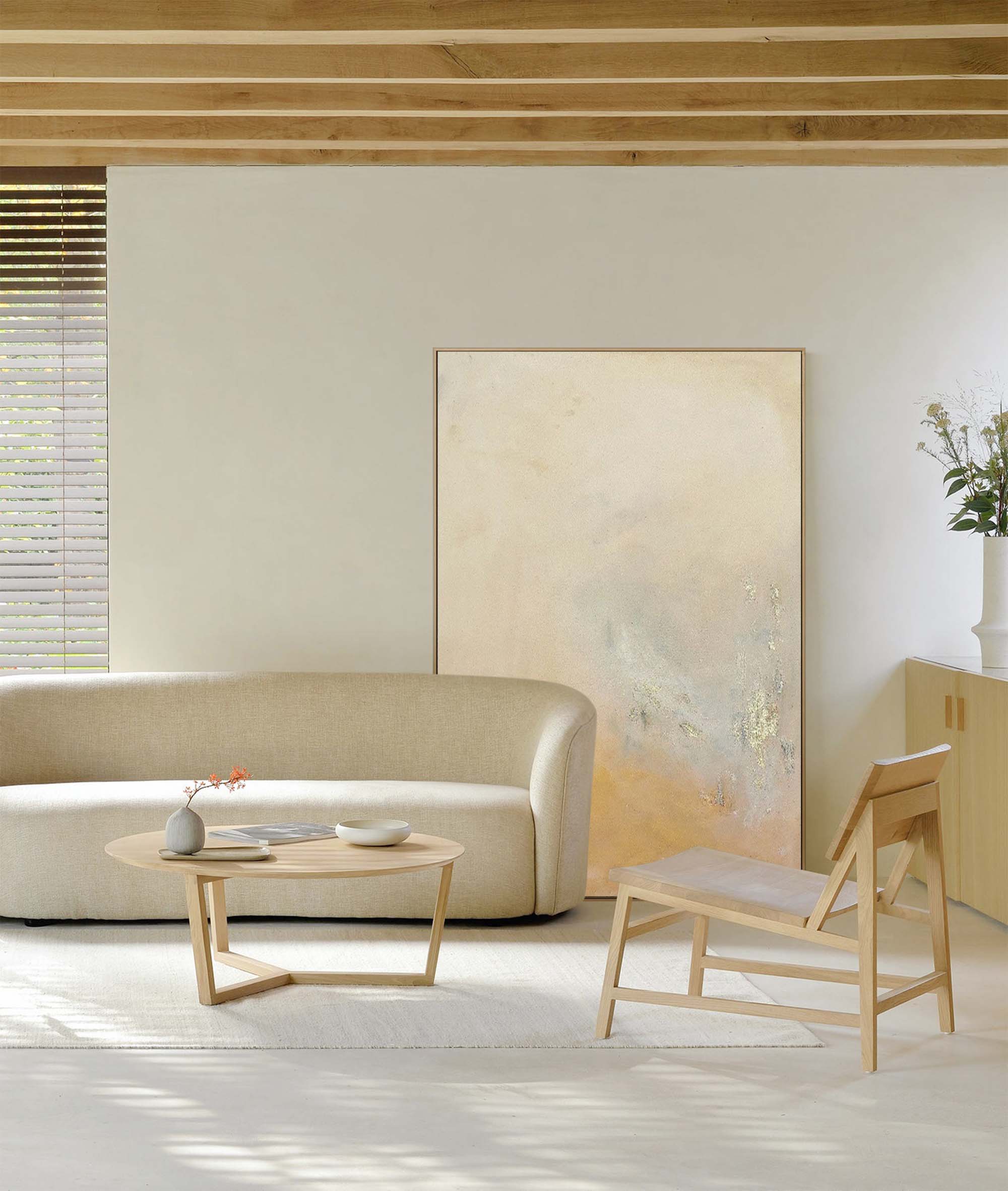 Wallart Soft Earth Tones Abstract Canvas