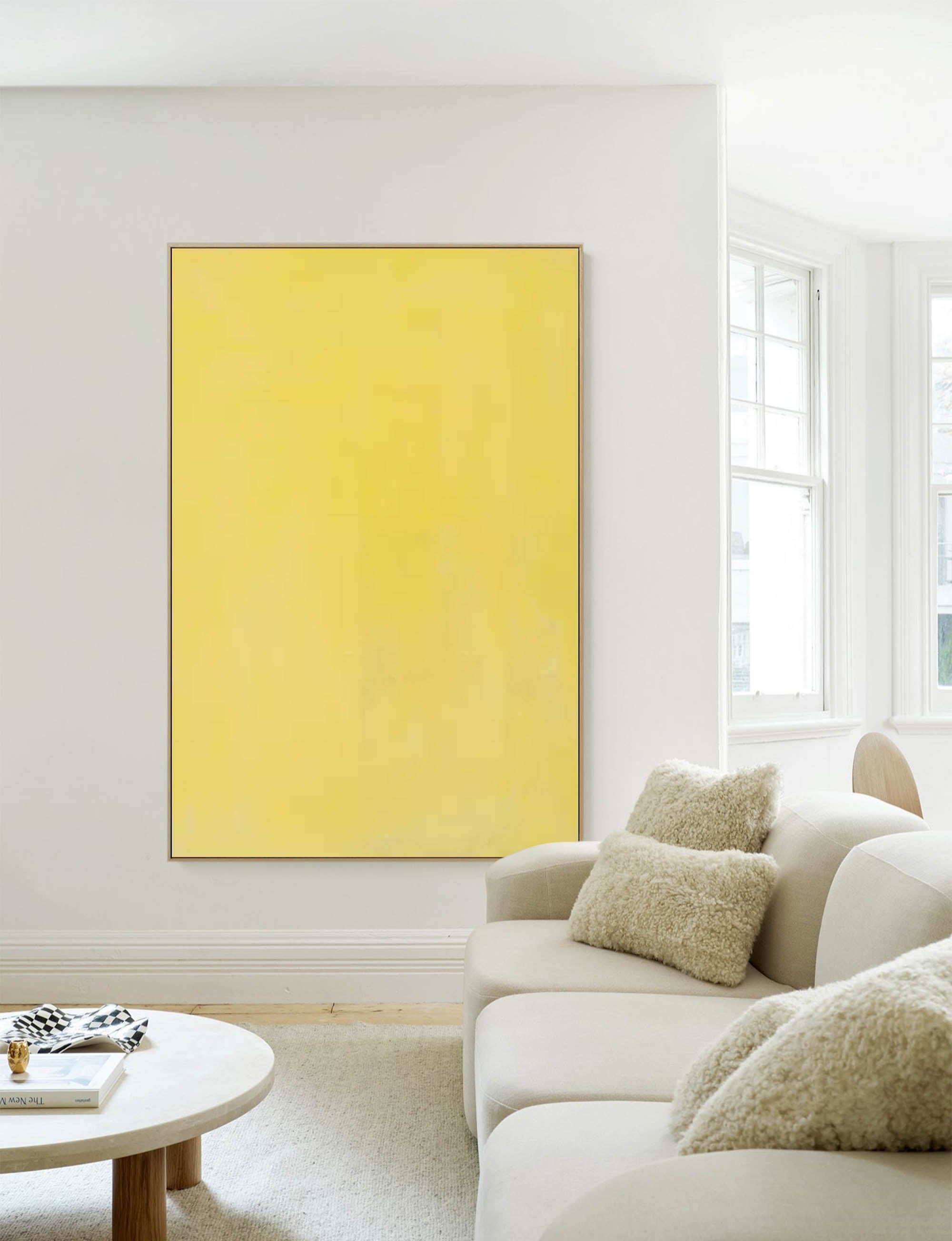 Wallart Minimalist Yellow Canvas Art