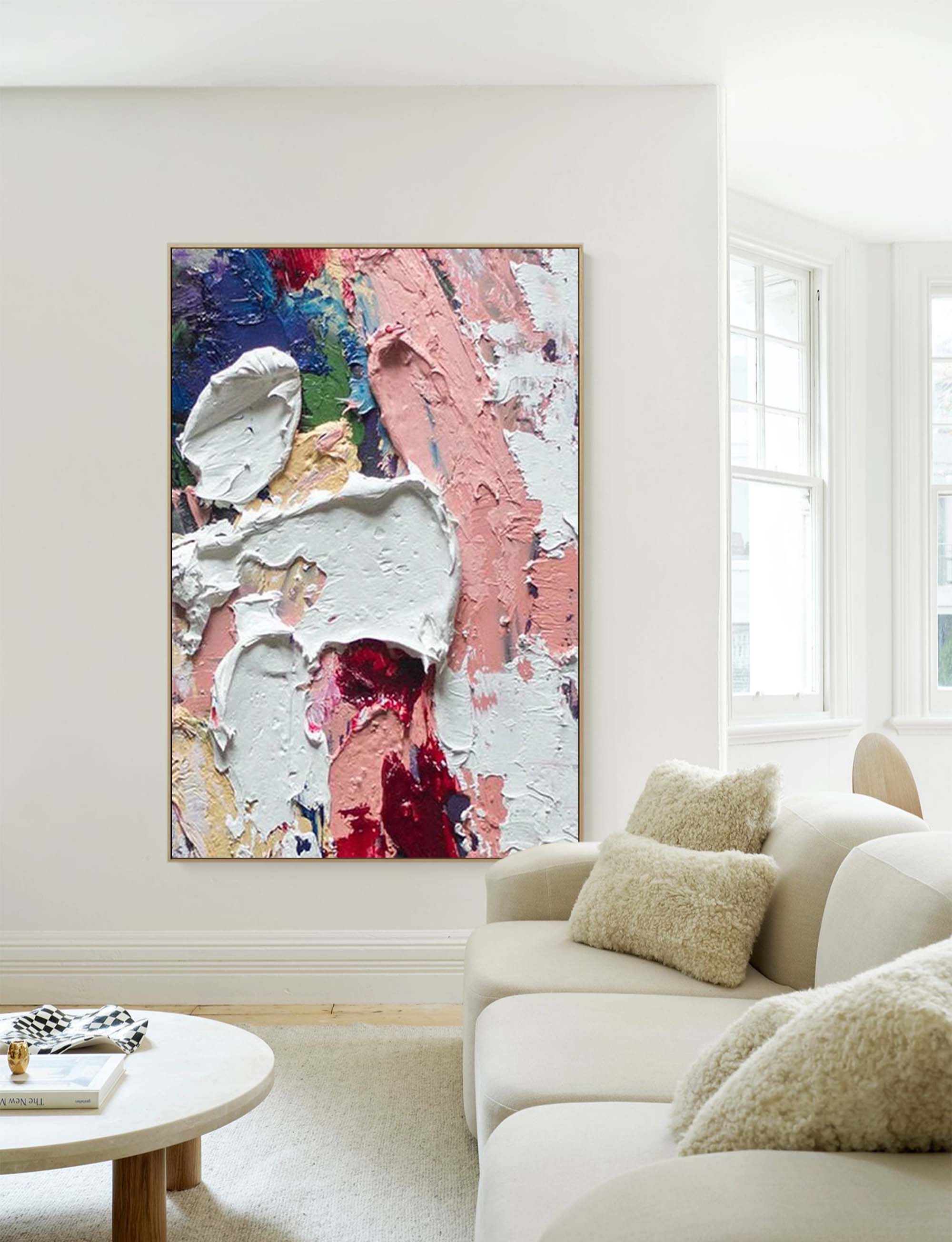 Wallart Soft Pastel Palette Knife Abstract Art
