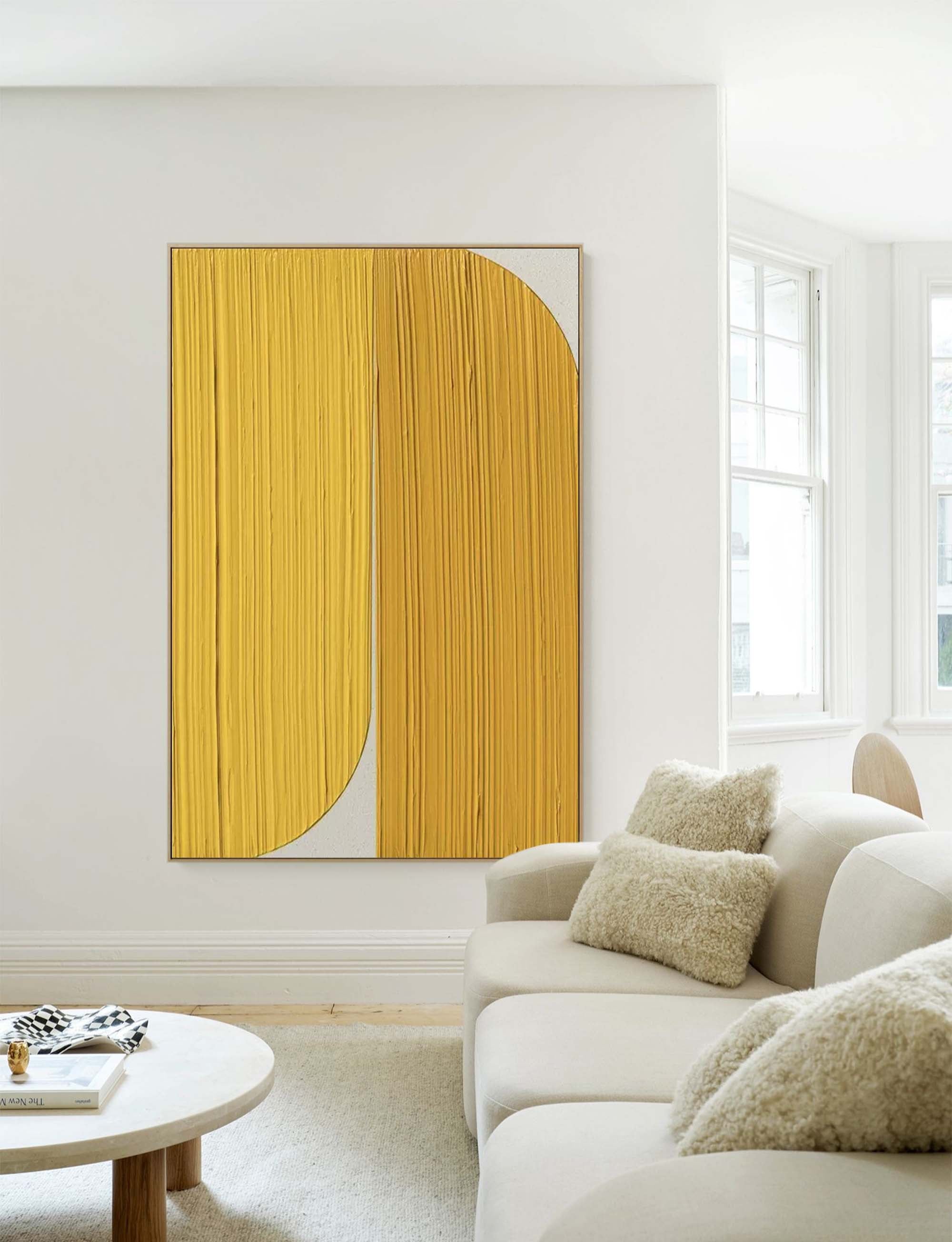 Wallart Golden Curved Minimalist Abstract