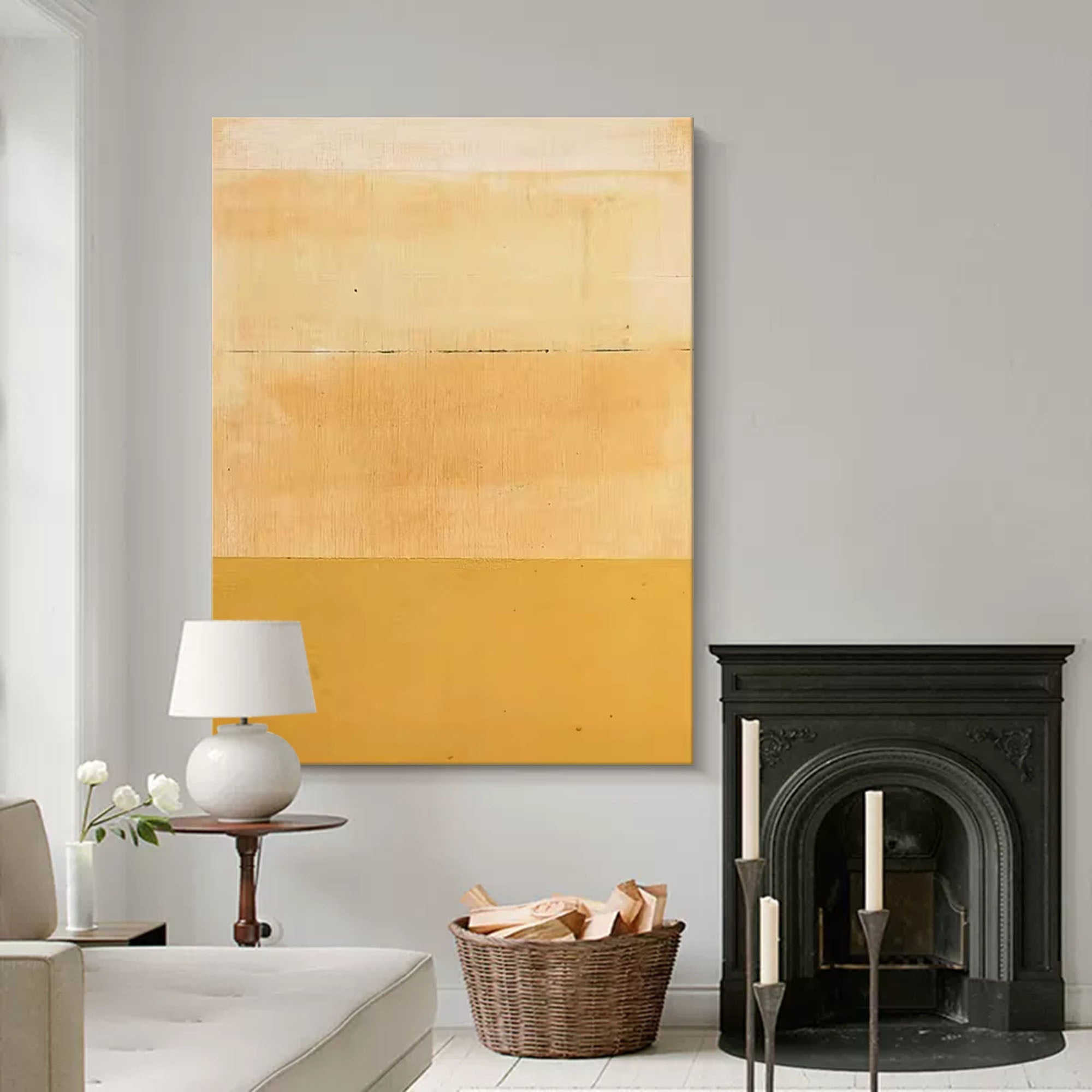 Wallart Golden Minimalist Abstract Art