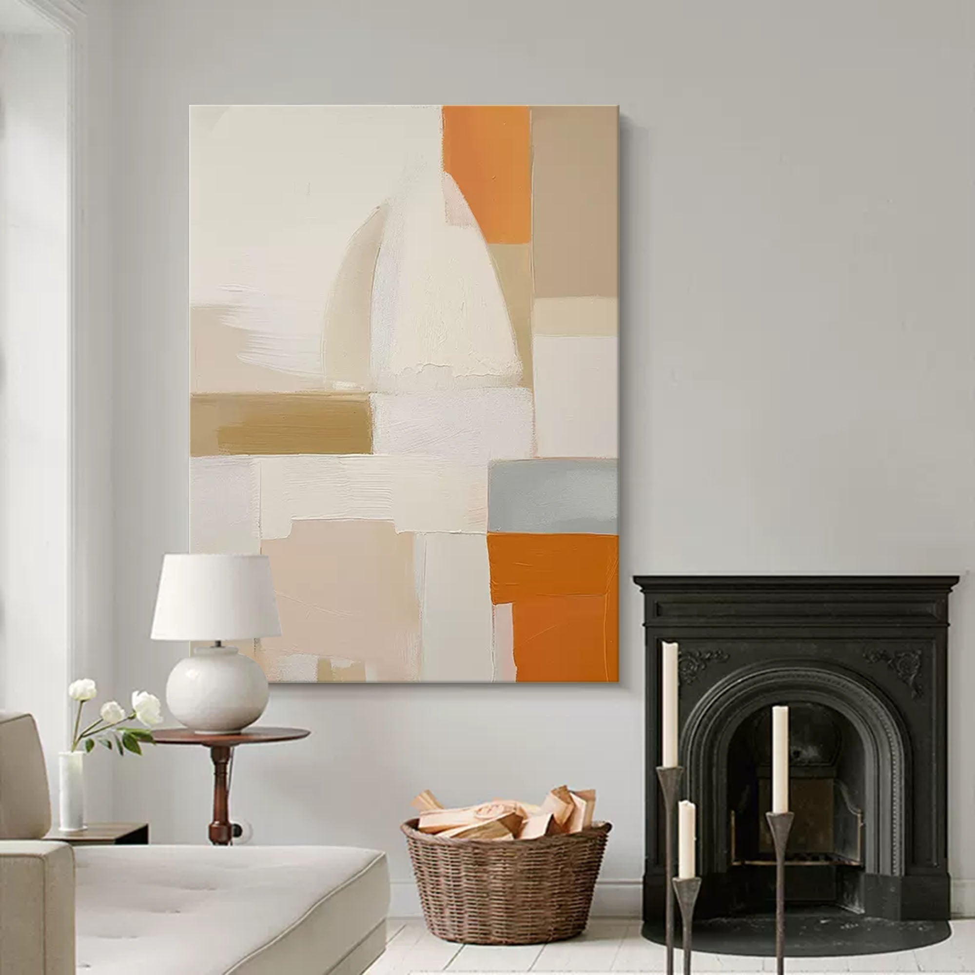 Wallart Warm Minimalist Geometric Abstract