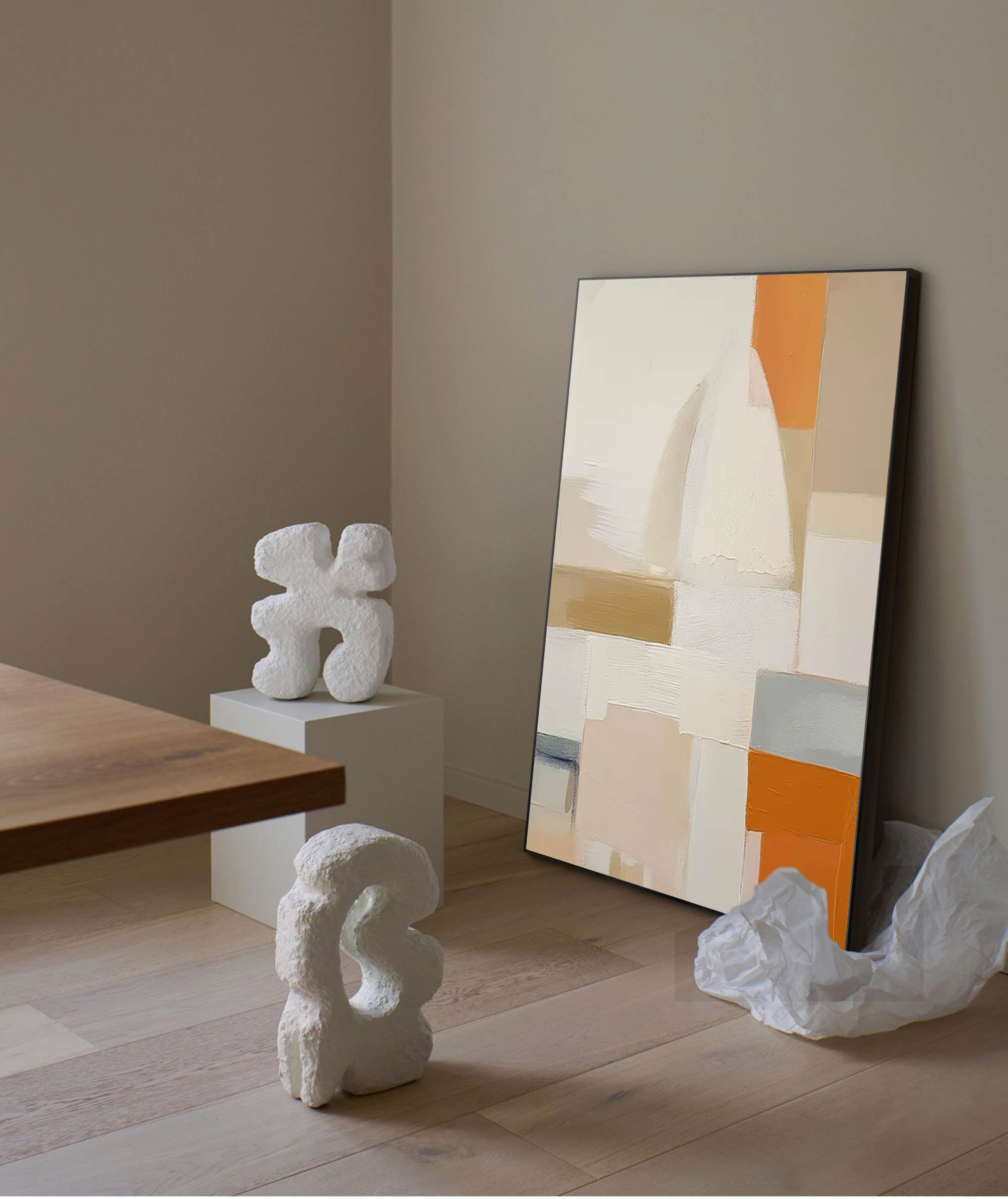 Wallart Warm Minimalist Geometric Abstract