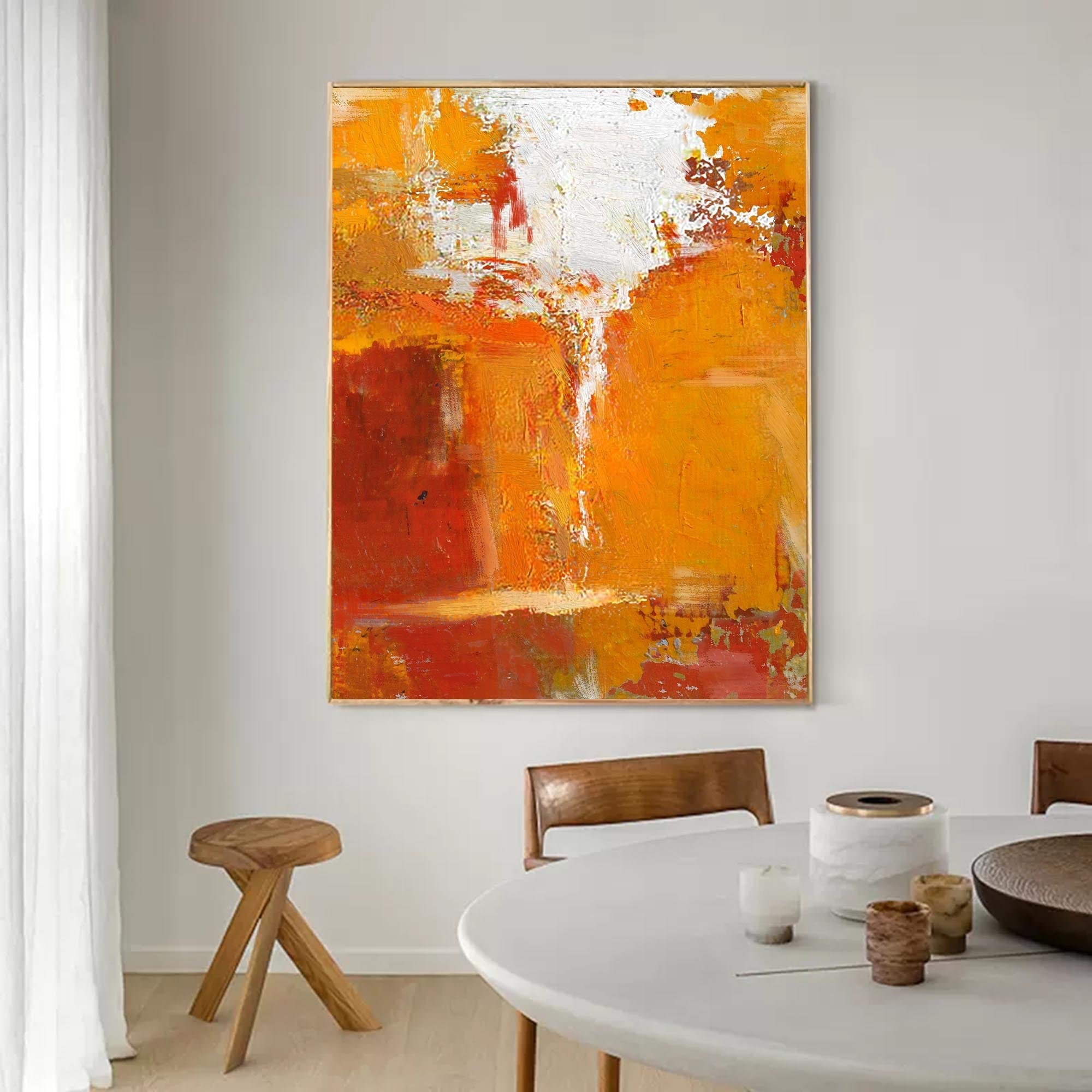 Wallart Fiery Sunset Abstract Canvas Art