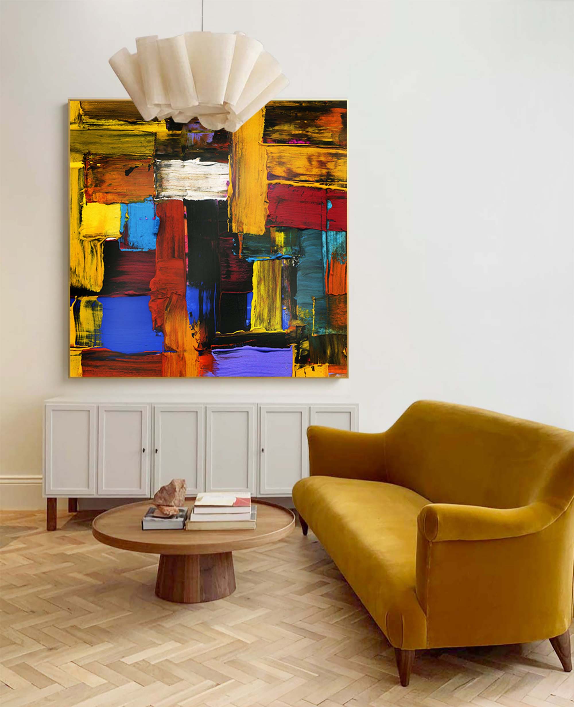 Wallart Bold Color Block Abstract Canvas Art