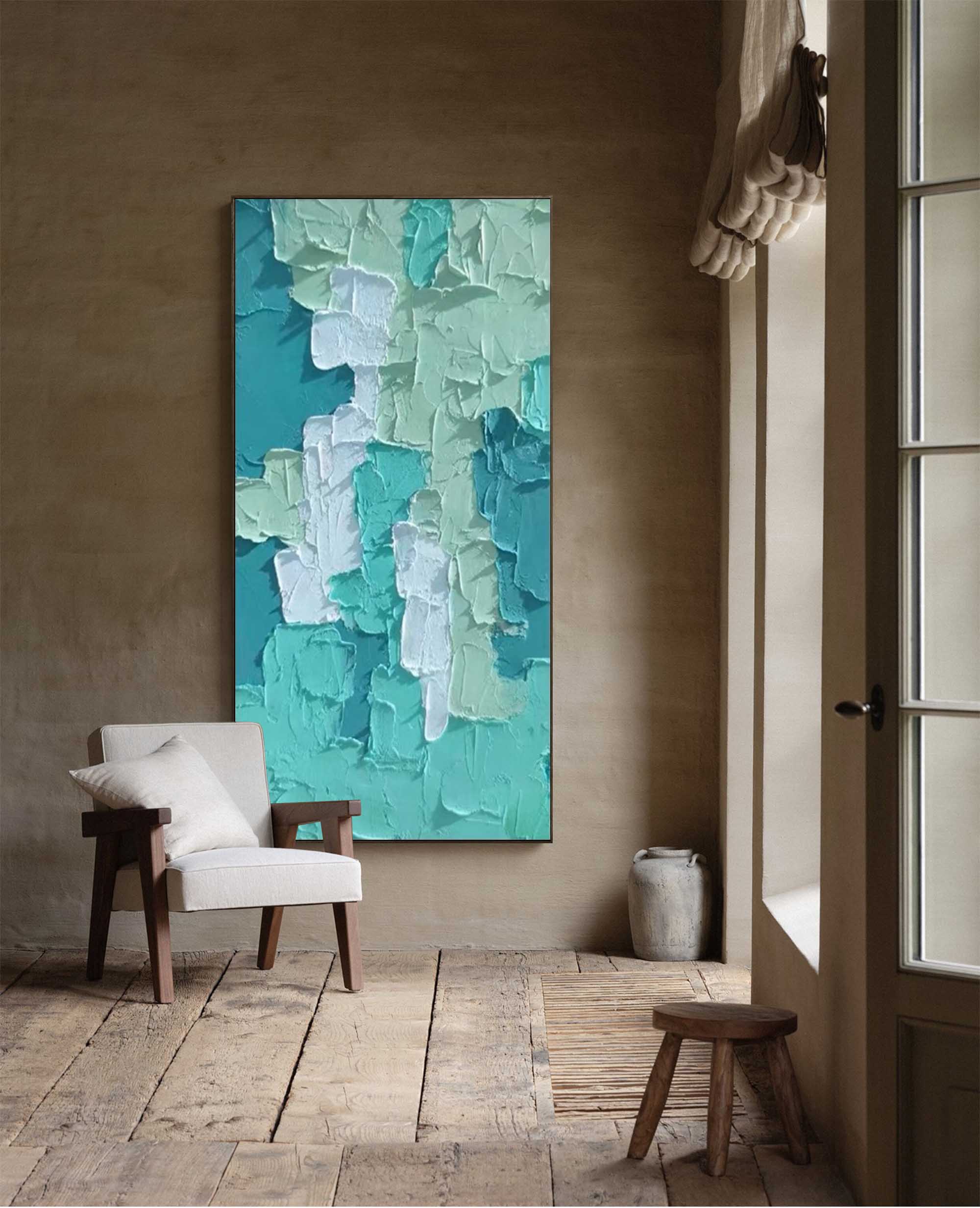 Wallart Textured Layers: Abstract Teal Dream