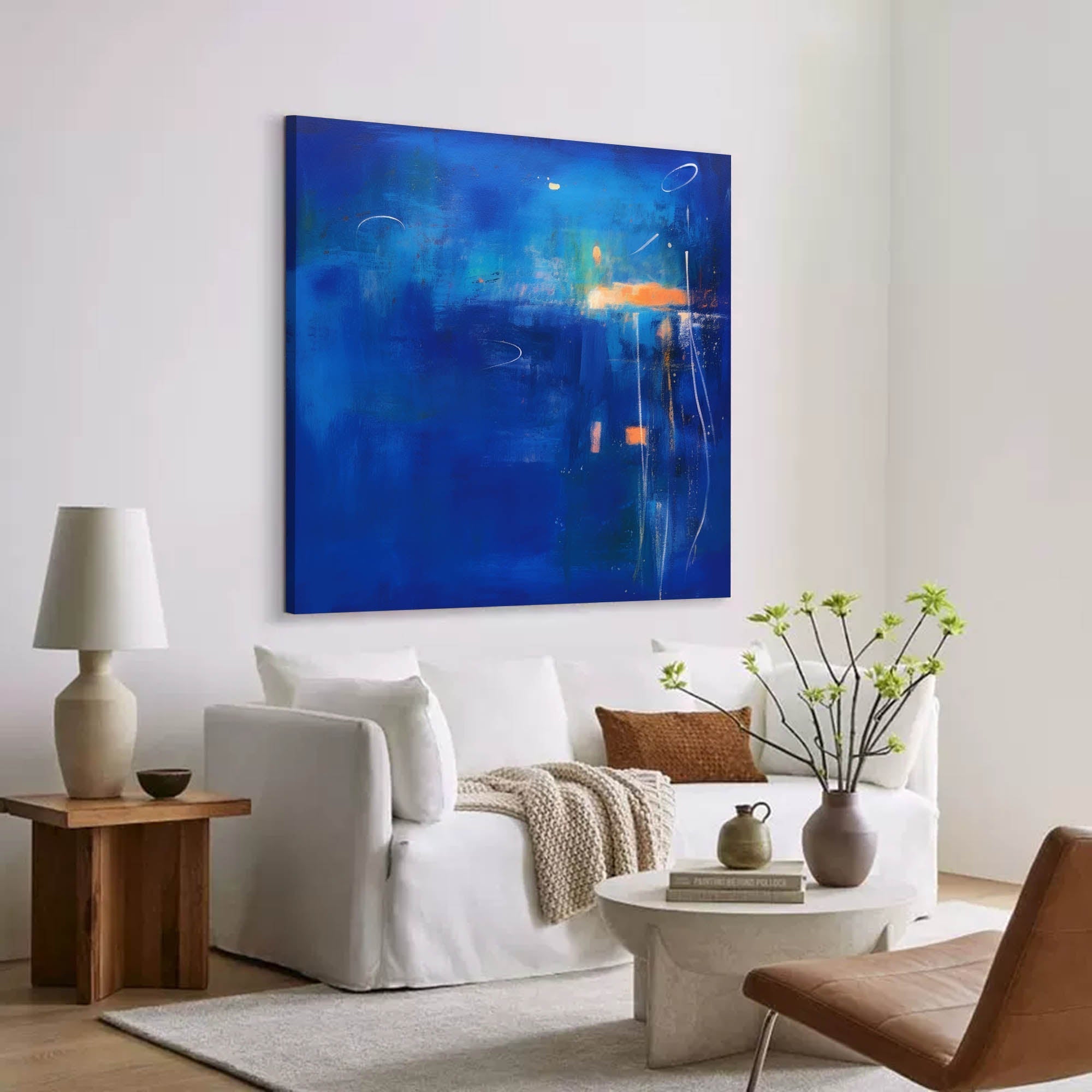 Wallart Twilight Blue Abstract Horizon