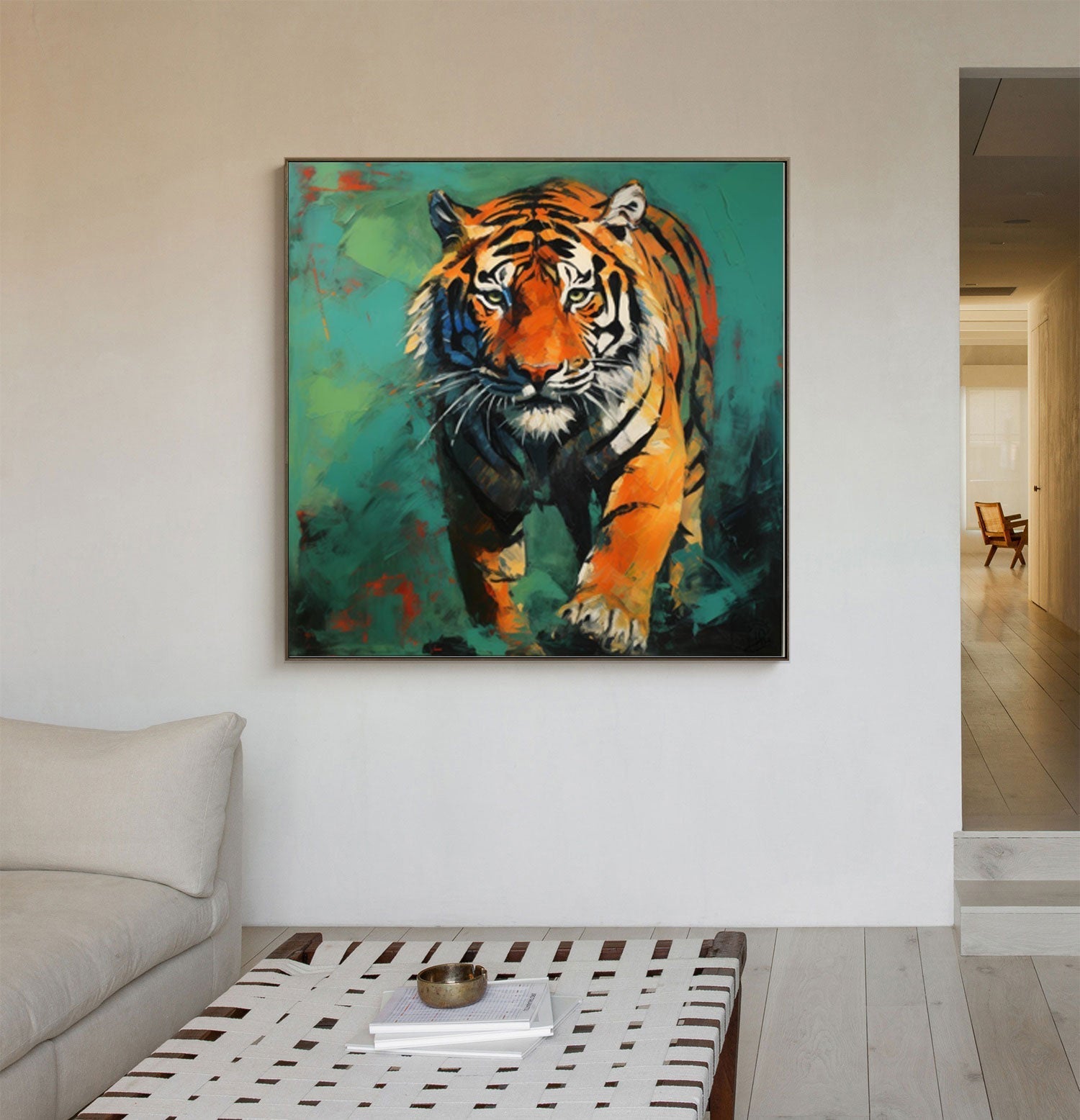 Wallart Stealthy Tiger in Bold Brushstrokes