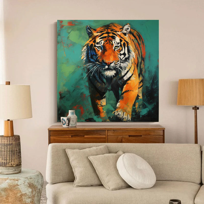 Wallart Stealthy Tiger in Bold Brushstrokes
