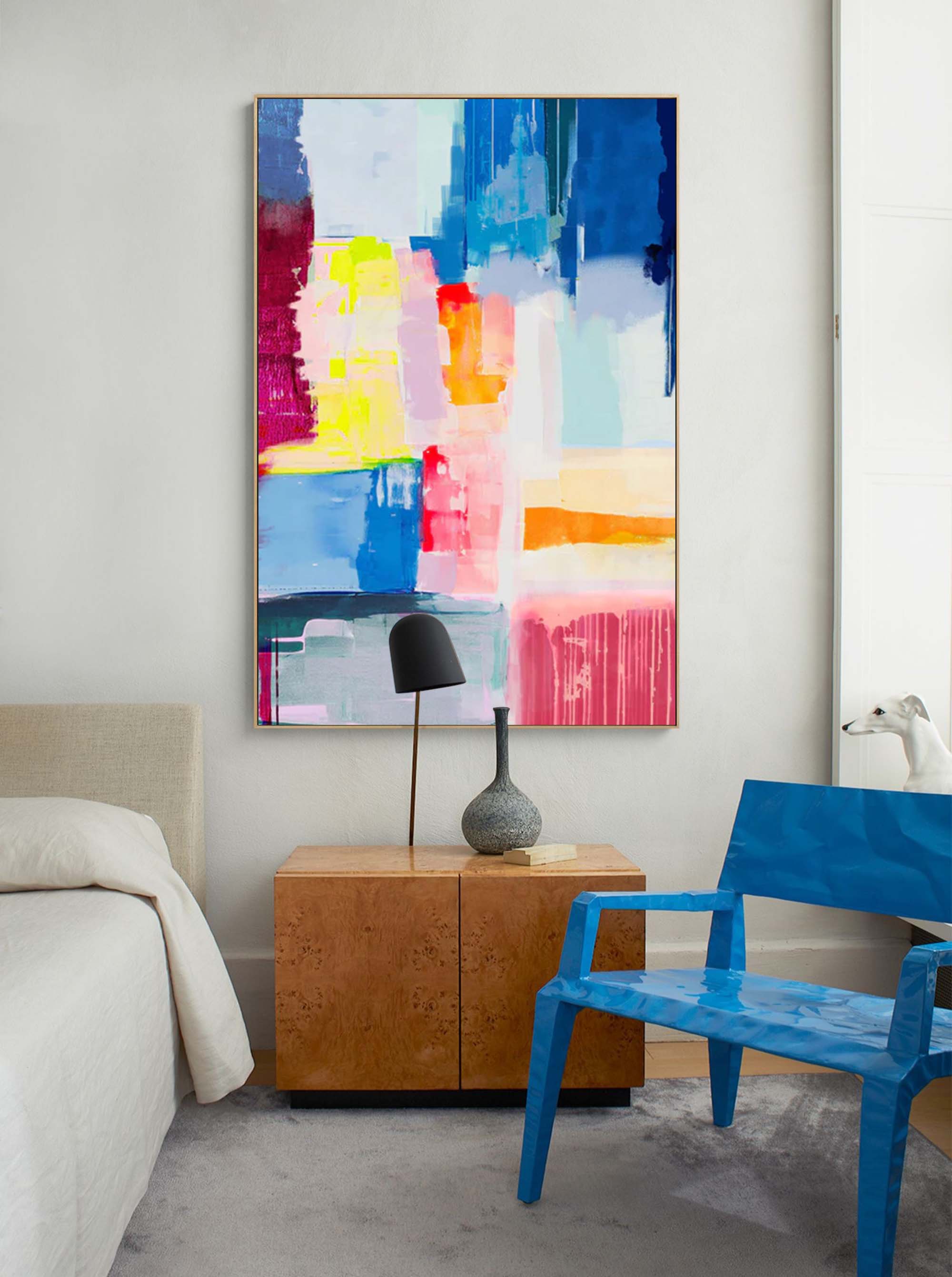 Wallart Colorful Abstract Expressionist Canvas Art
