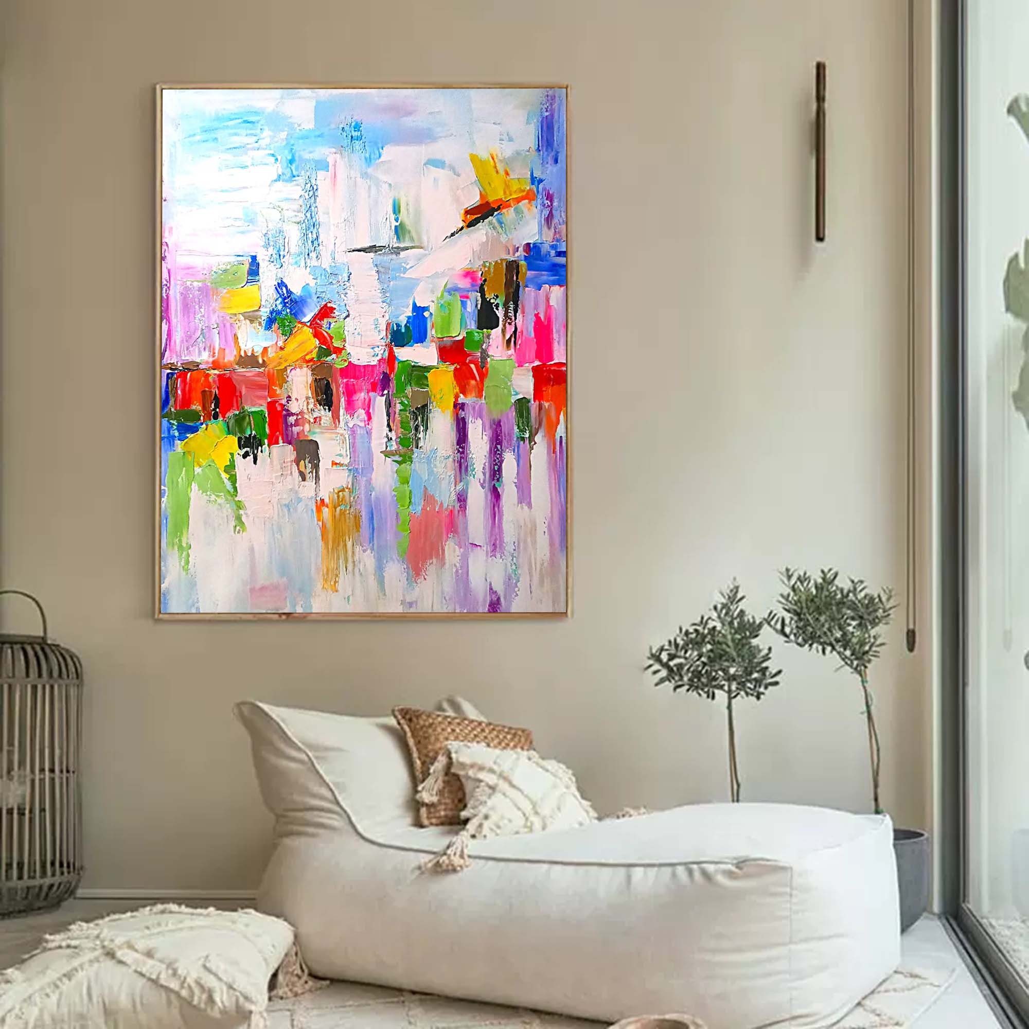 Wallart Vibrant Abstract Cityscape Canvas Art