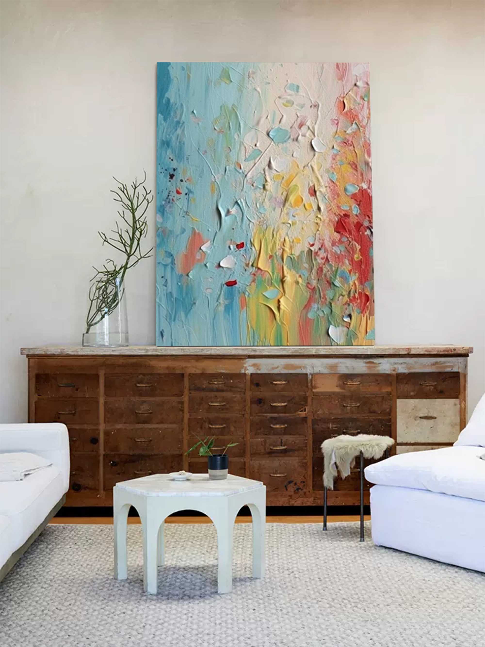 Wallart Vibrant Abstract Color Burst Art