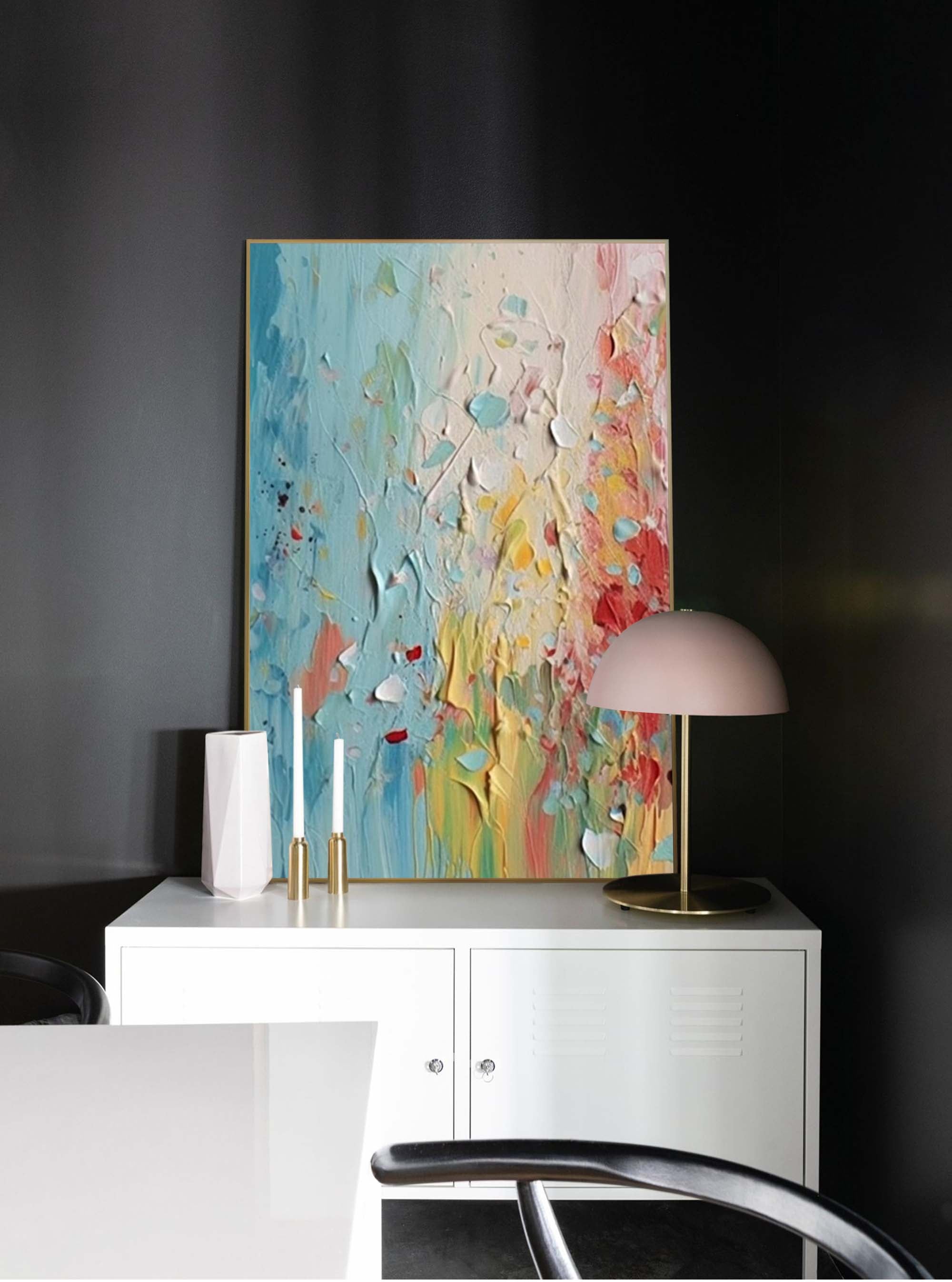 Wallart Vibrant Abstract Color Burst Art