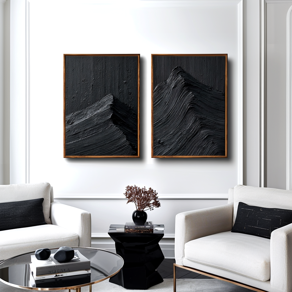 Abstract texture mountain black 2P