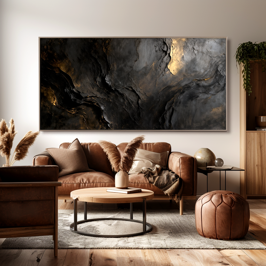 Abstract Wabi Texture Black