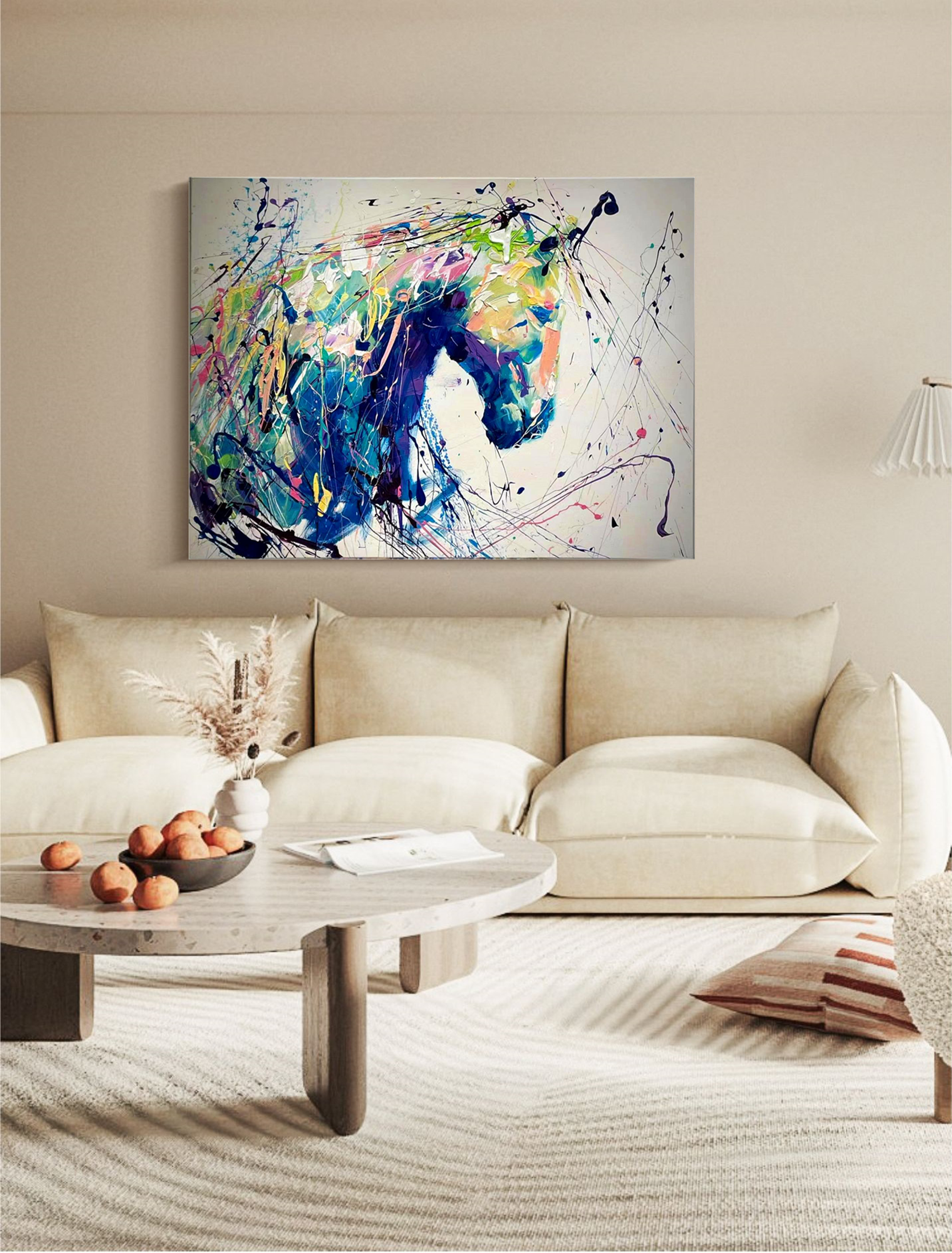 Wallart Wild Spirit: Abstract Horse in Motion