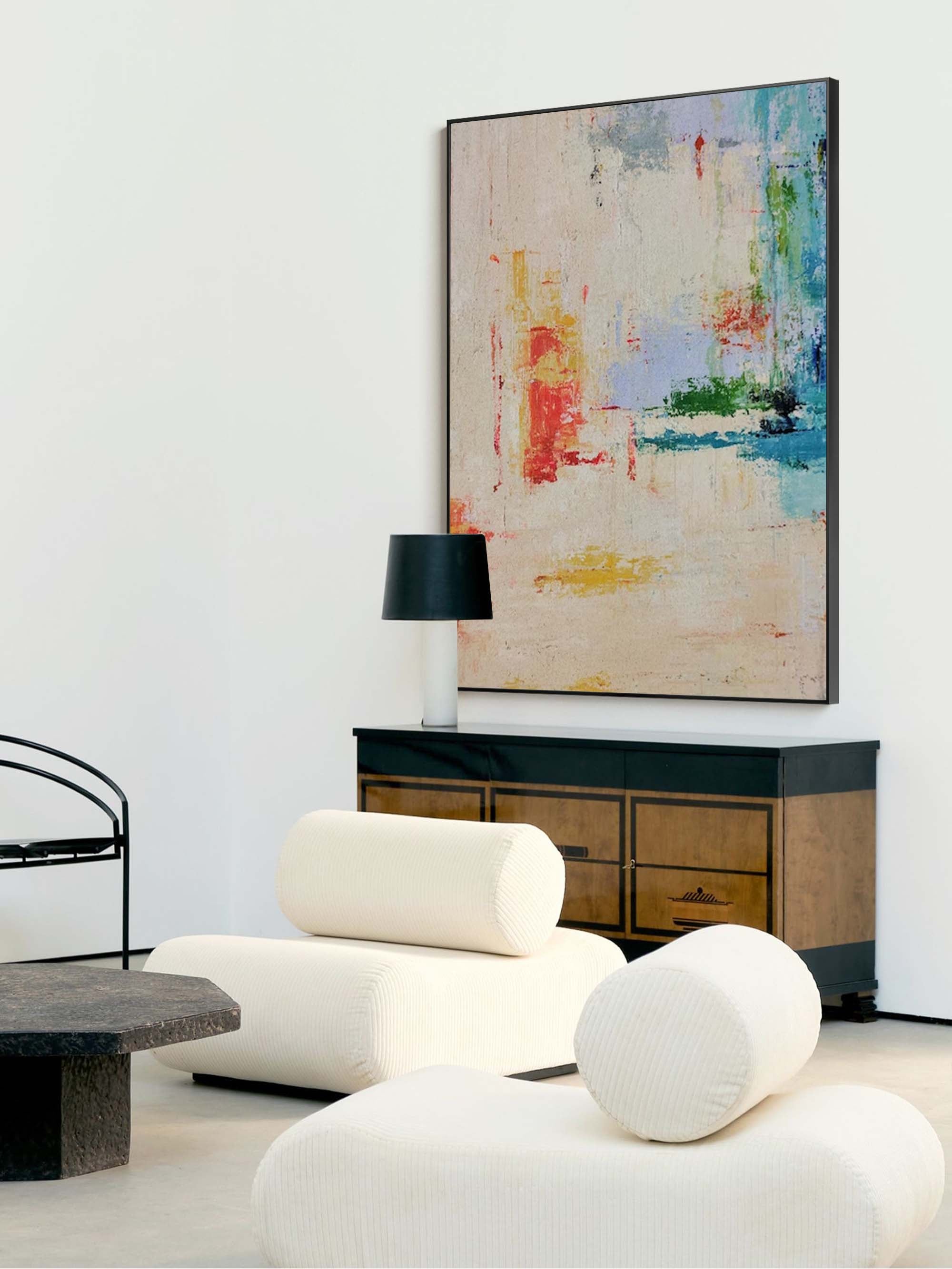 Wallart Soft Colorful Abstract Canvas Art
