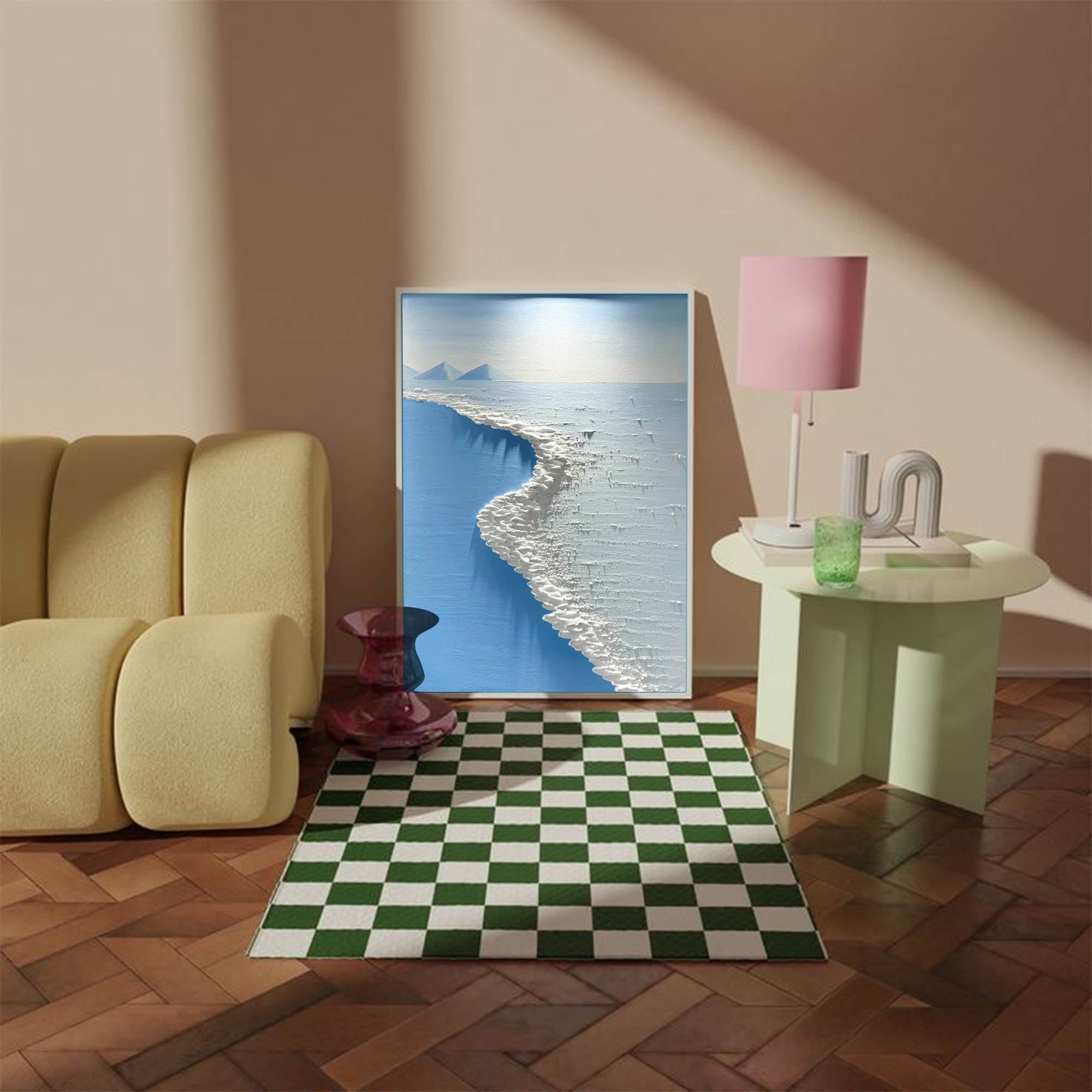 Wallart Textured Coastline: Abstract Ocean Serenity